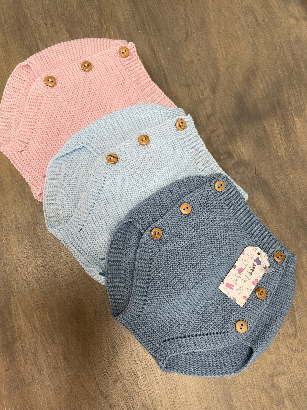 Cotton Knitting Bottoms w/ Buttons