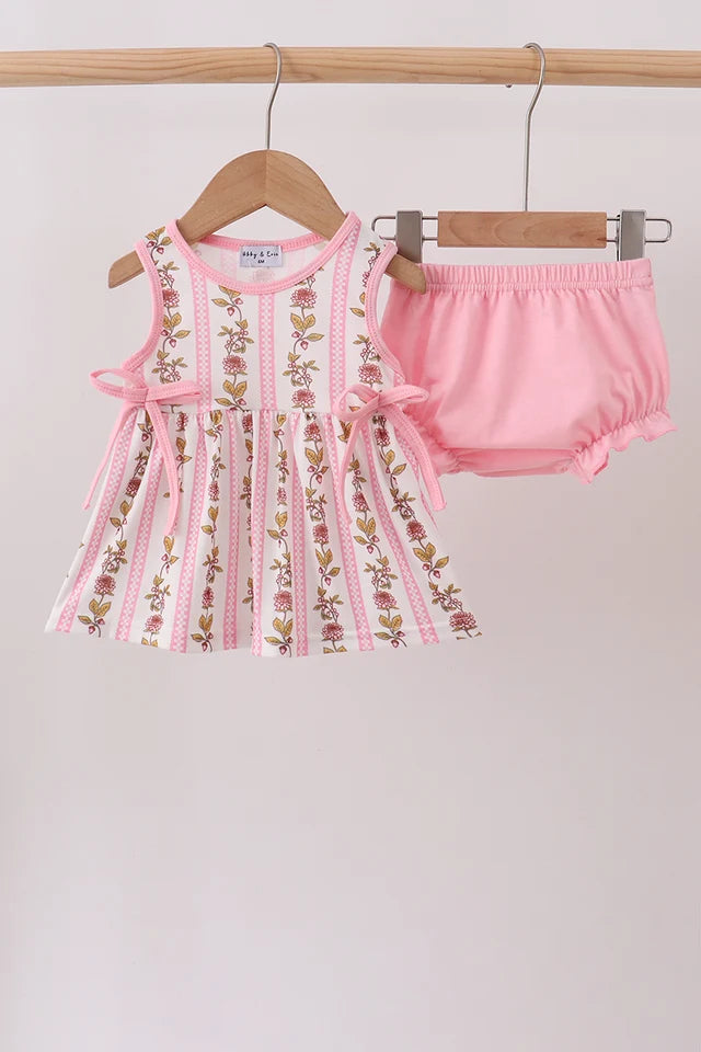 Pink Garden Ruffle Bloomer Set