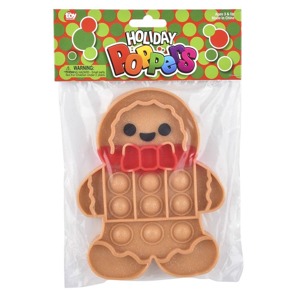 GINGERBREAD MAN GLITTER BUBBLE POPPES