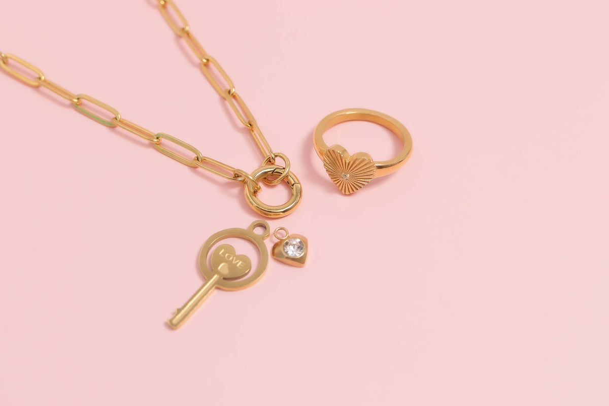 Paperclip Carabiner Charm Holder Necklace