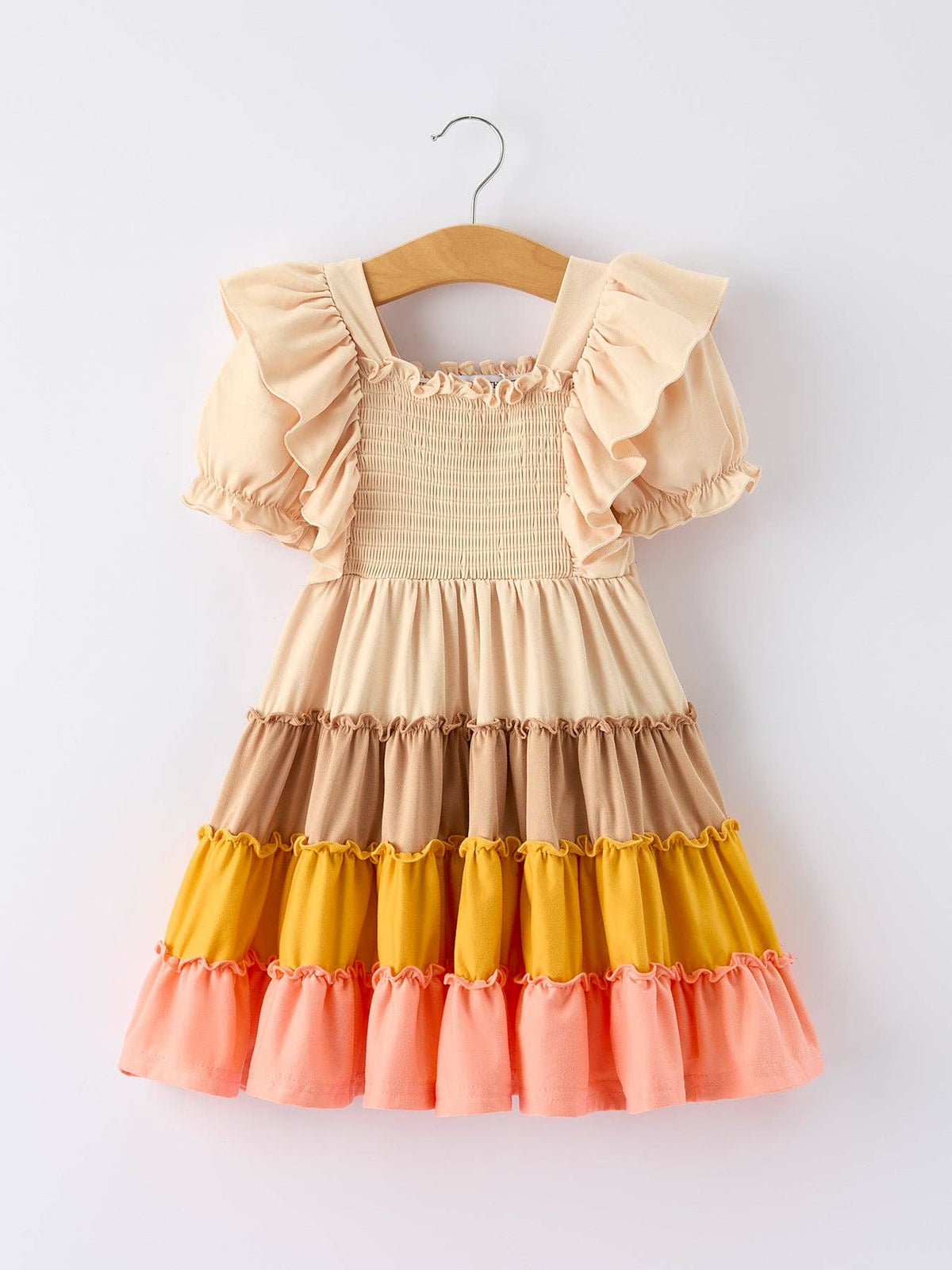 Fall Bohemian Style Toddler Dress With Ruffles
