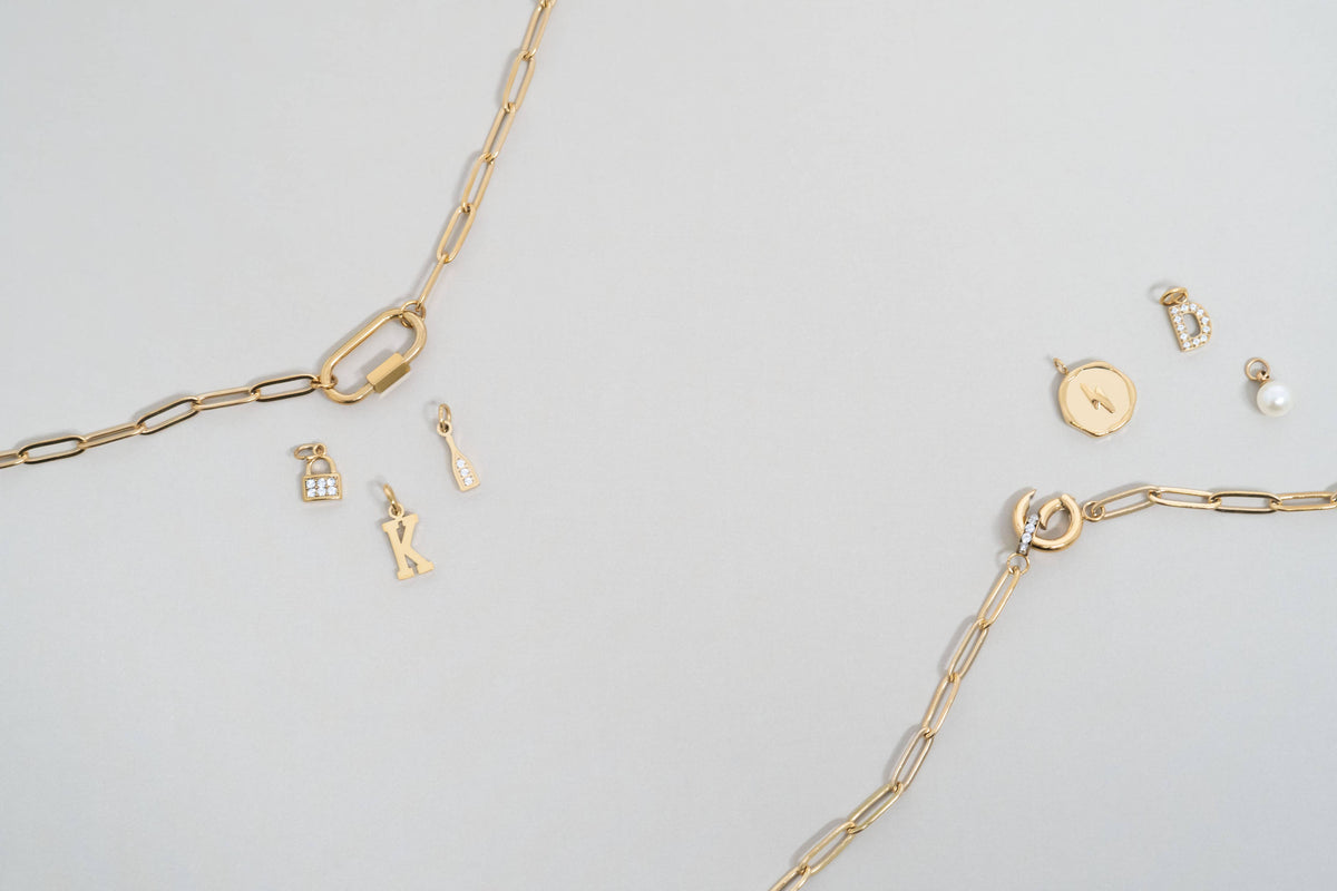 Paperclip Carabiner Necklace 18K PVD