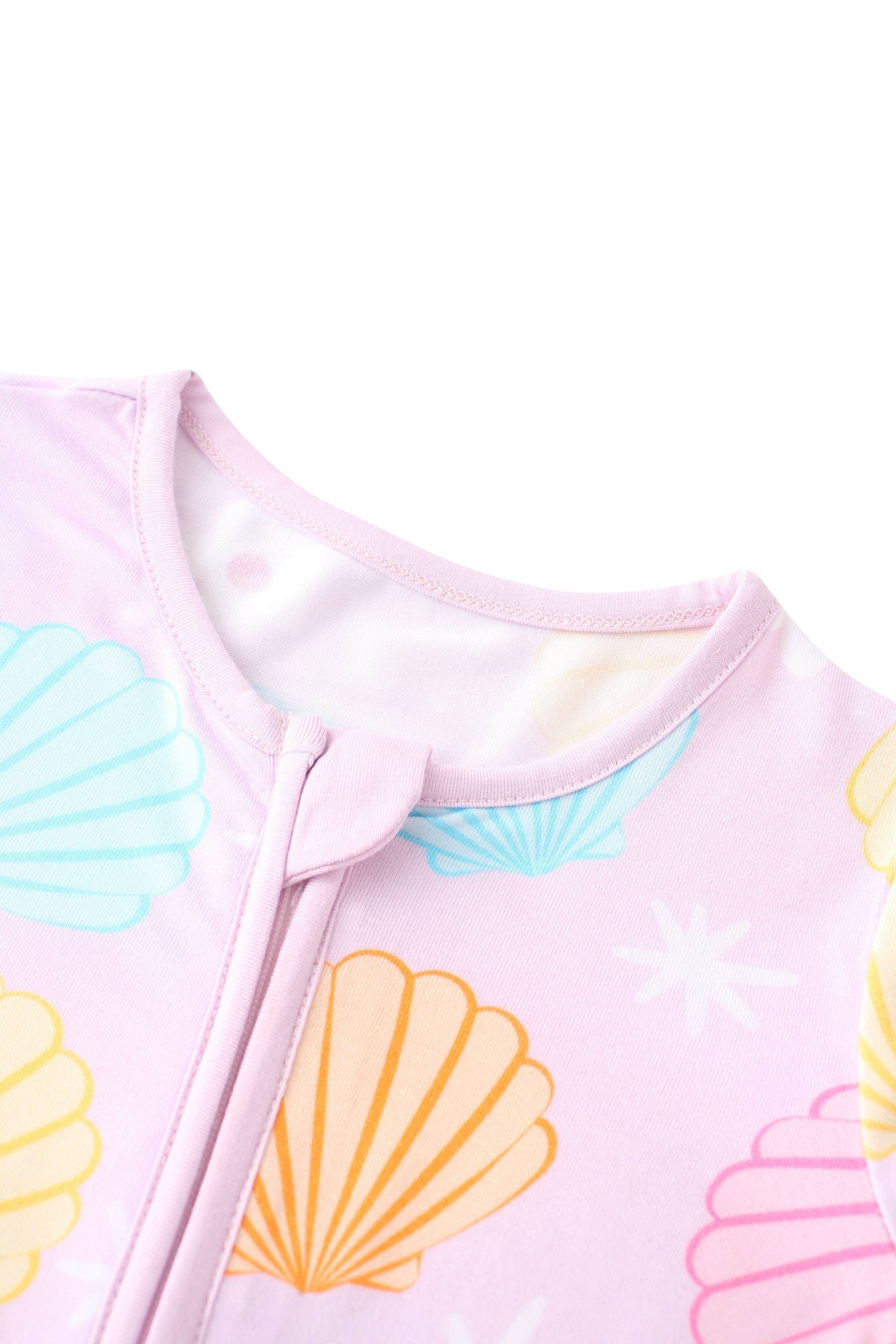 Posh TOT Pastel Seashell Bamboo Baby Convertible Zippy Romper: 3-6M