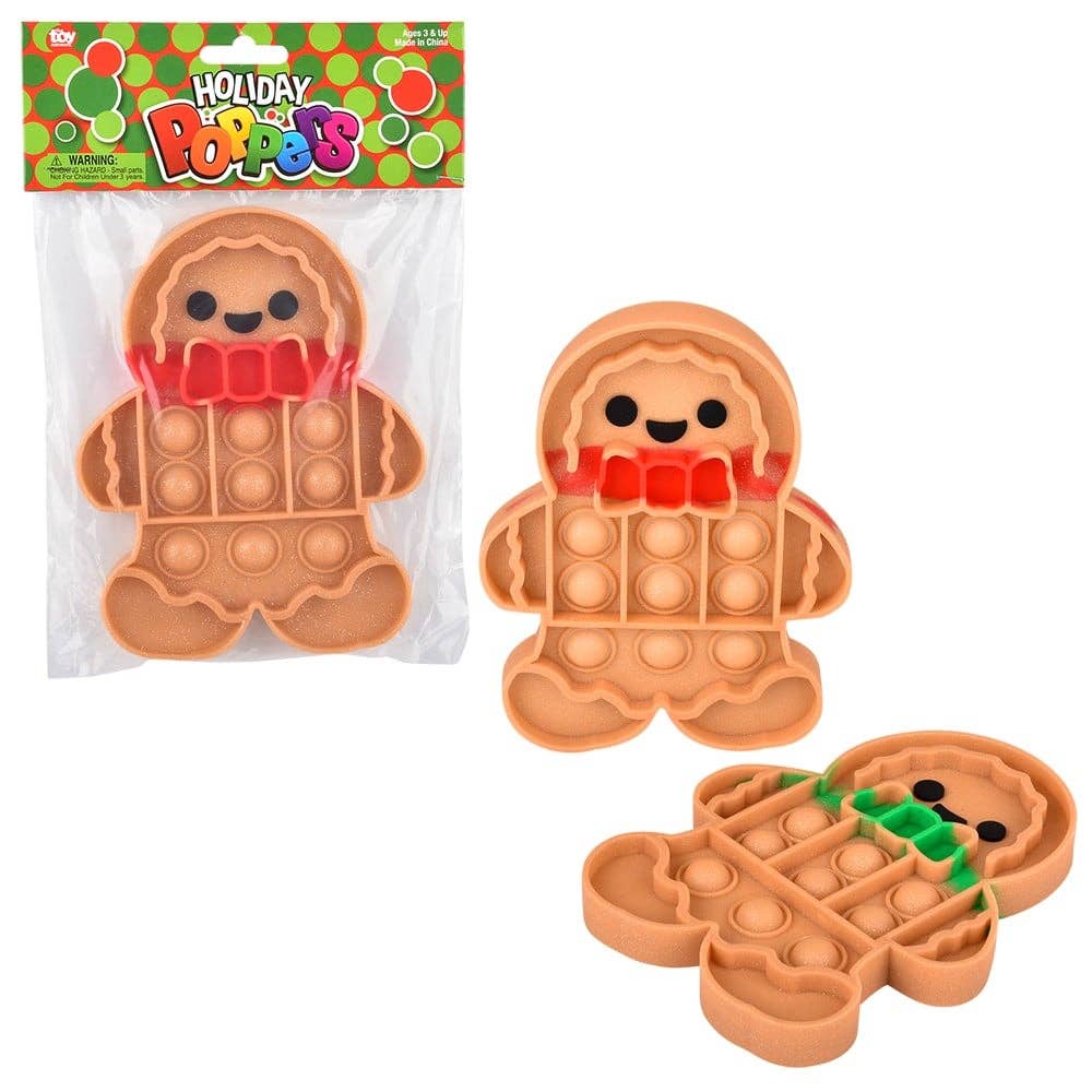 GINGERBREAD MAN GLITTER BUBBLE POPPES