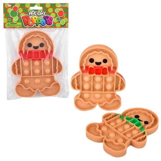 GINGERBREAD MAN GLITTER BUBBLE POPPES