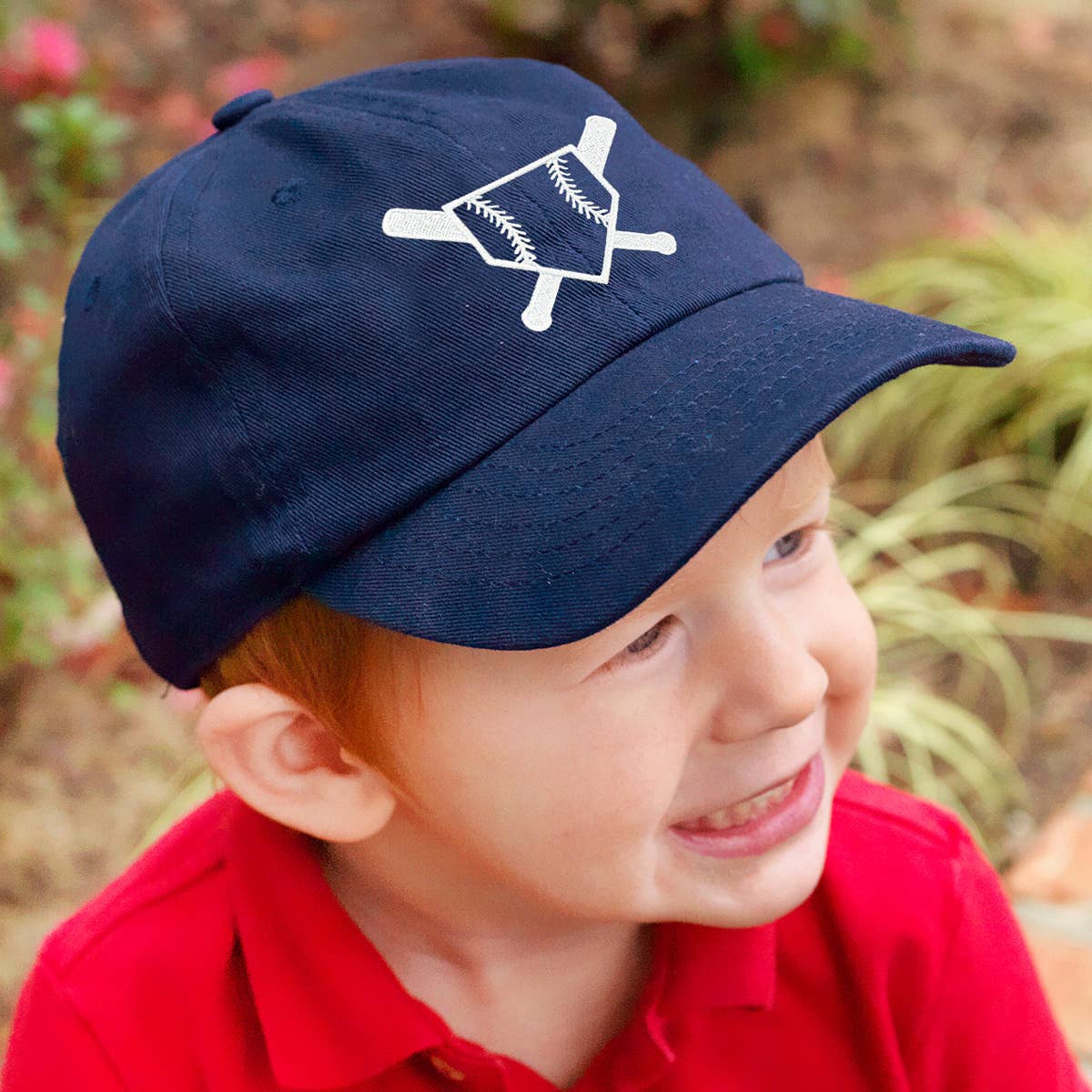 Motif Embroidered Navy Kids' Cap: Crab