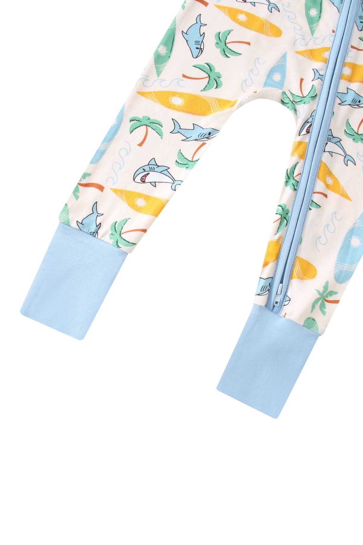 Posh TOT Surf's Up Bamboo Baby Convertible Zippy Romper: 12-18M