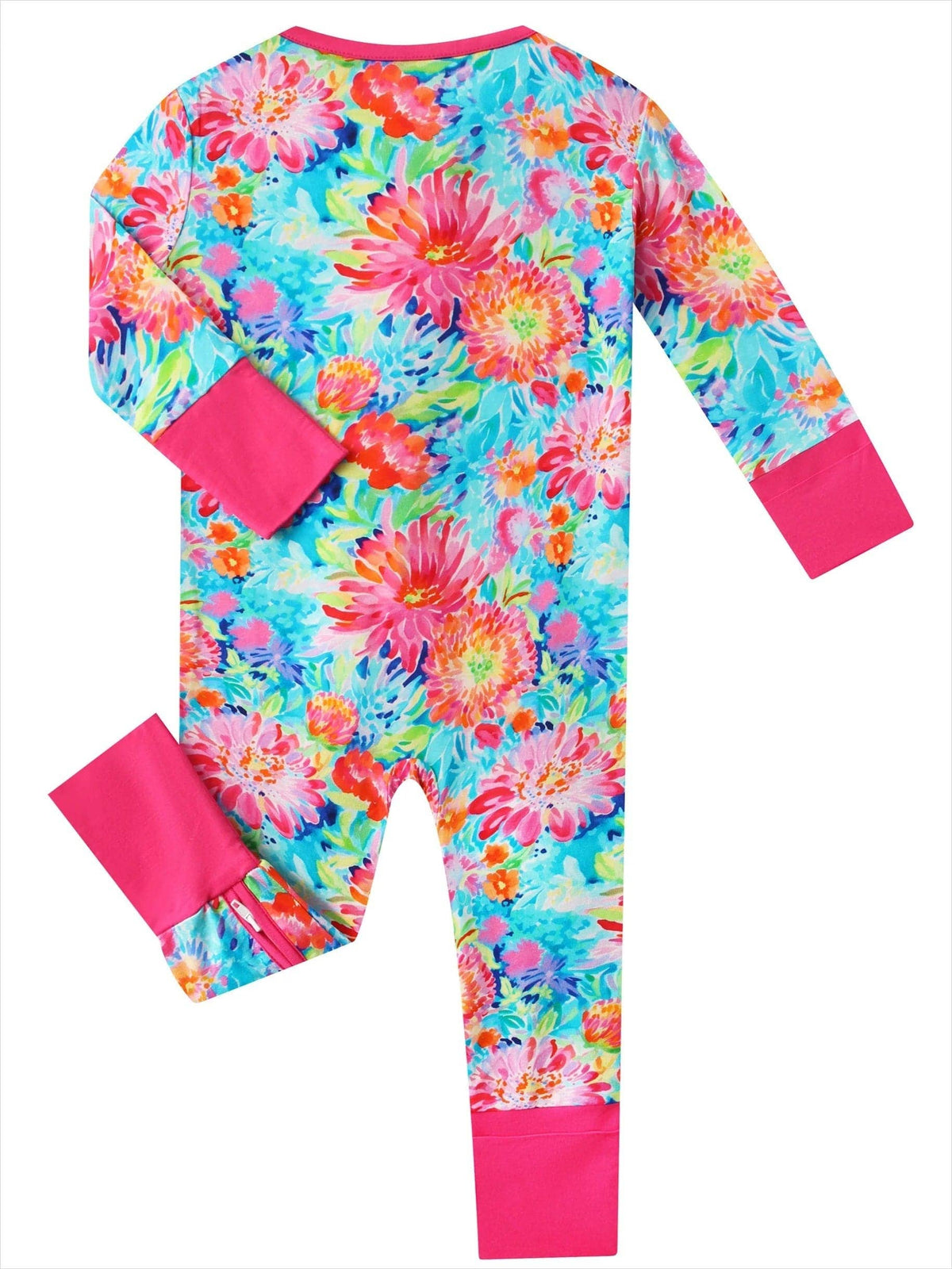 Posh TOT Coral Garden Bamboo Baby Convertible Zippy Romper: 6-12M