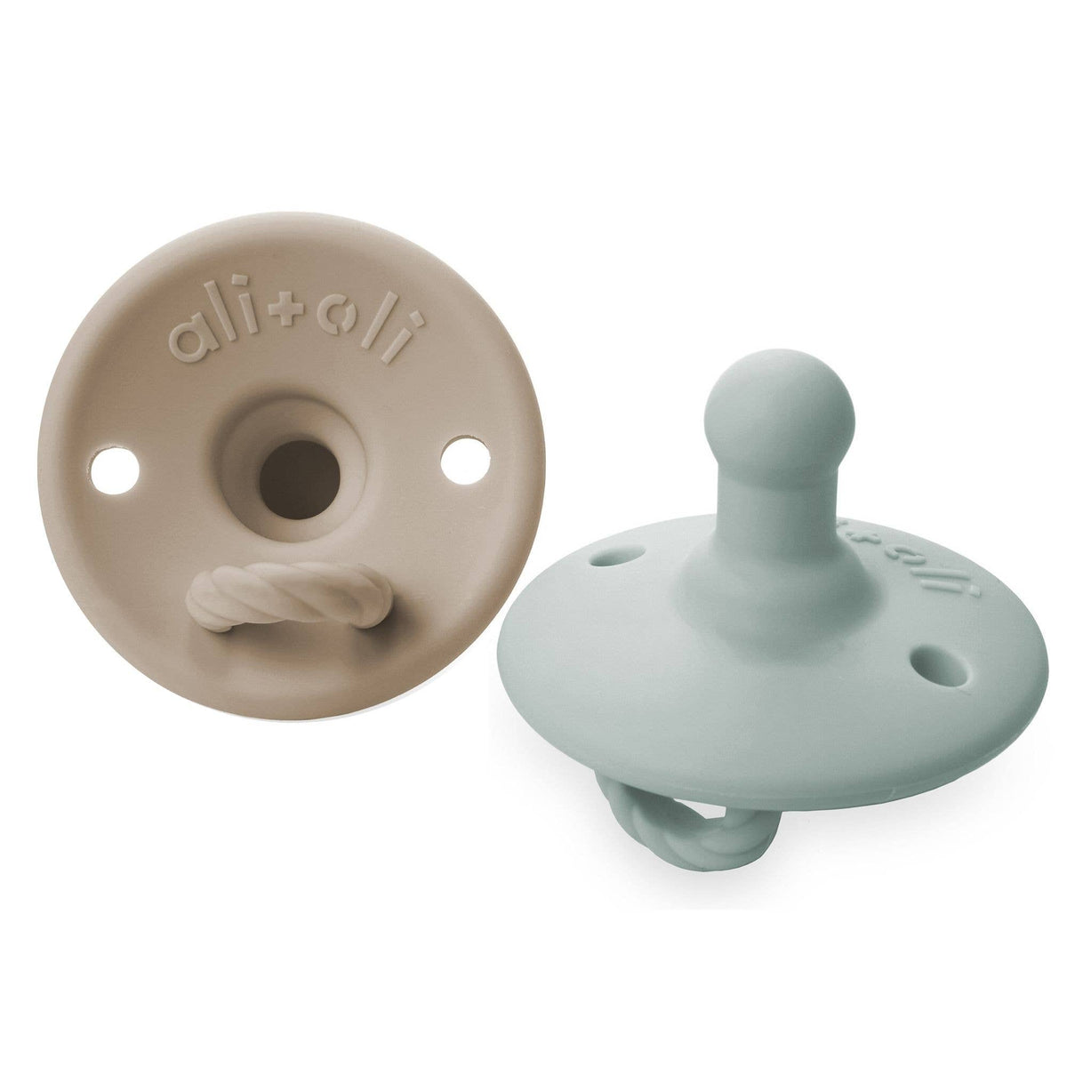 Pacifier Set Round (Taupe & Mist)