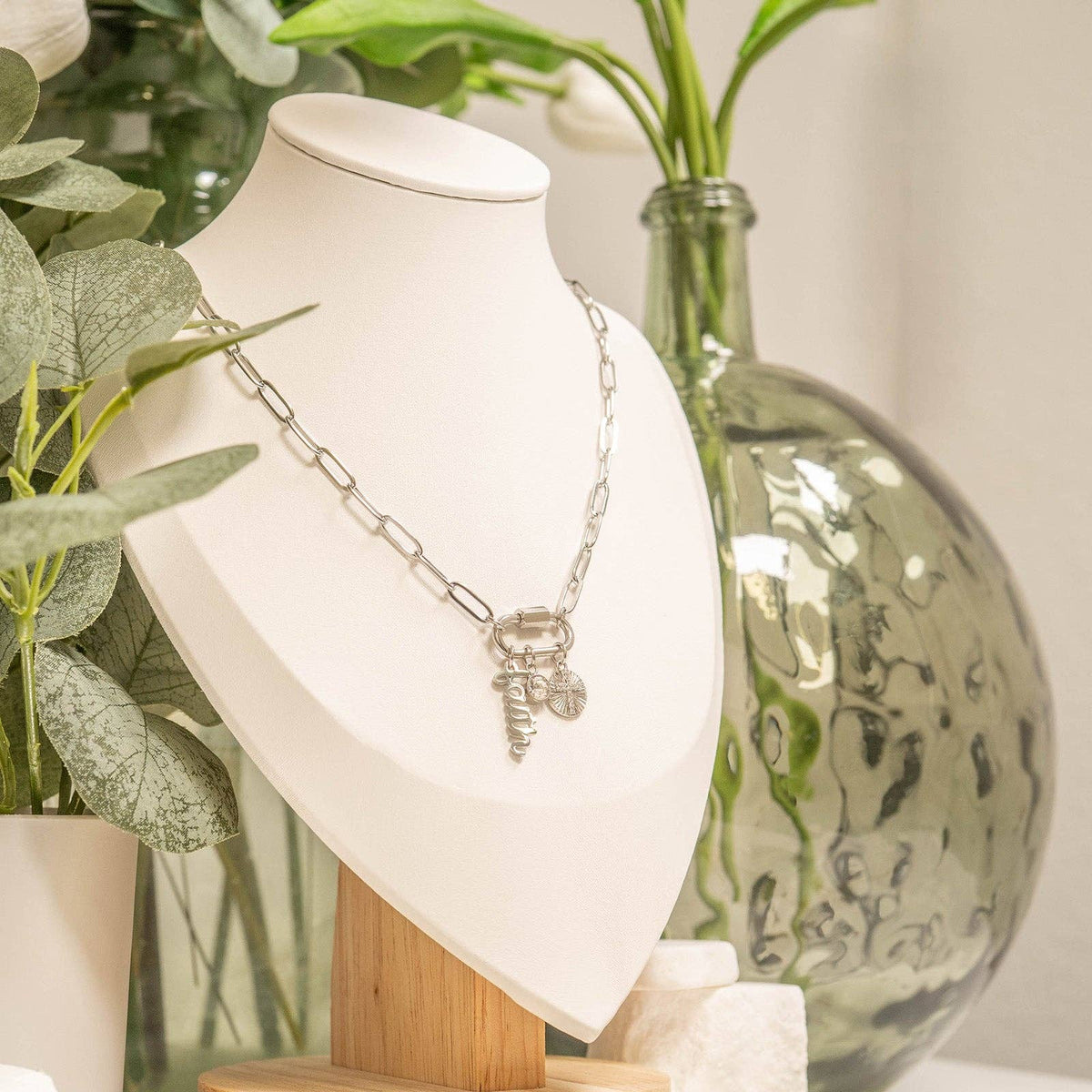 Paperclip Carabiner Necklace 18K PVD