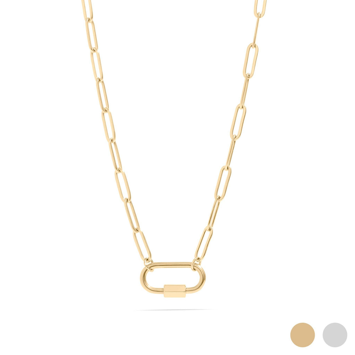 Paperclip Carabiner Necklace 18K PVD