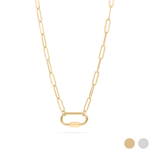 Paperclip Carabiner Necklace 18K PVD