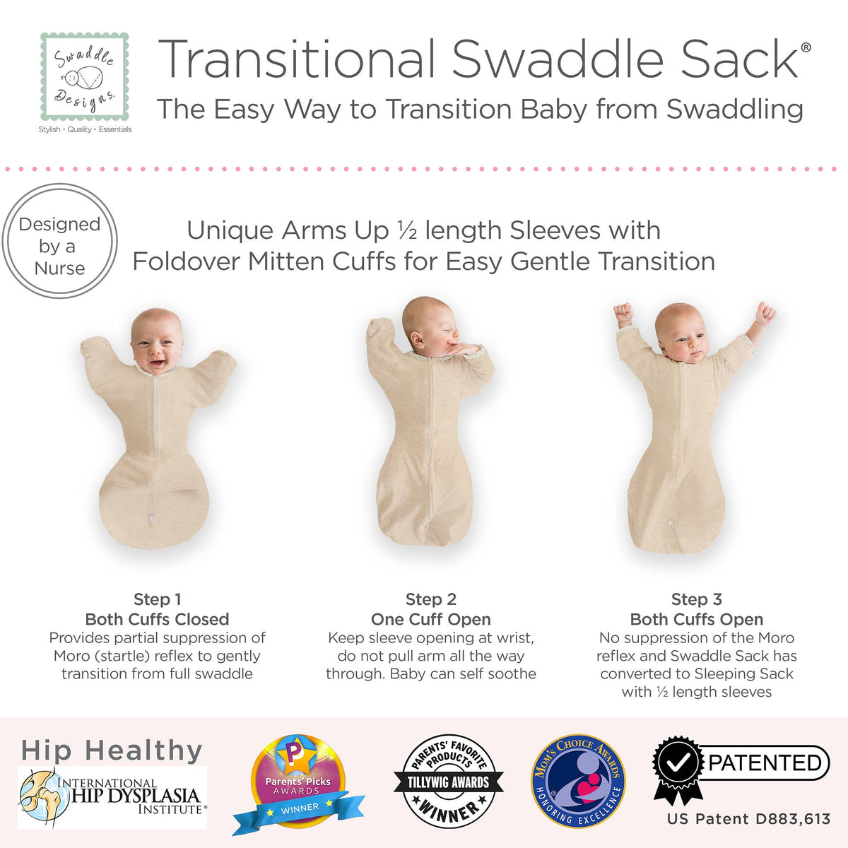 Transitional Swaddle Sack, Heathered Oatmeal