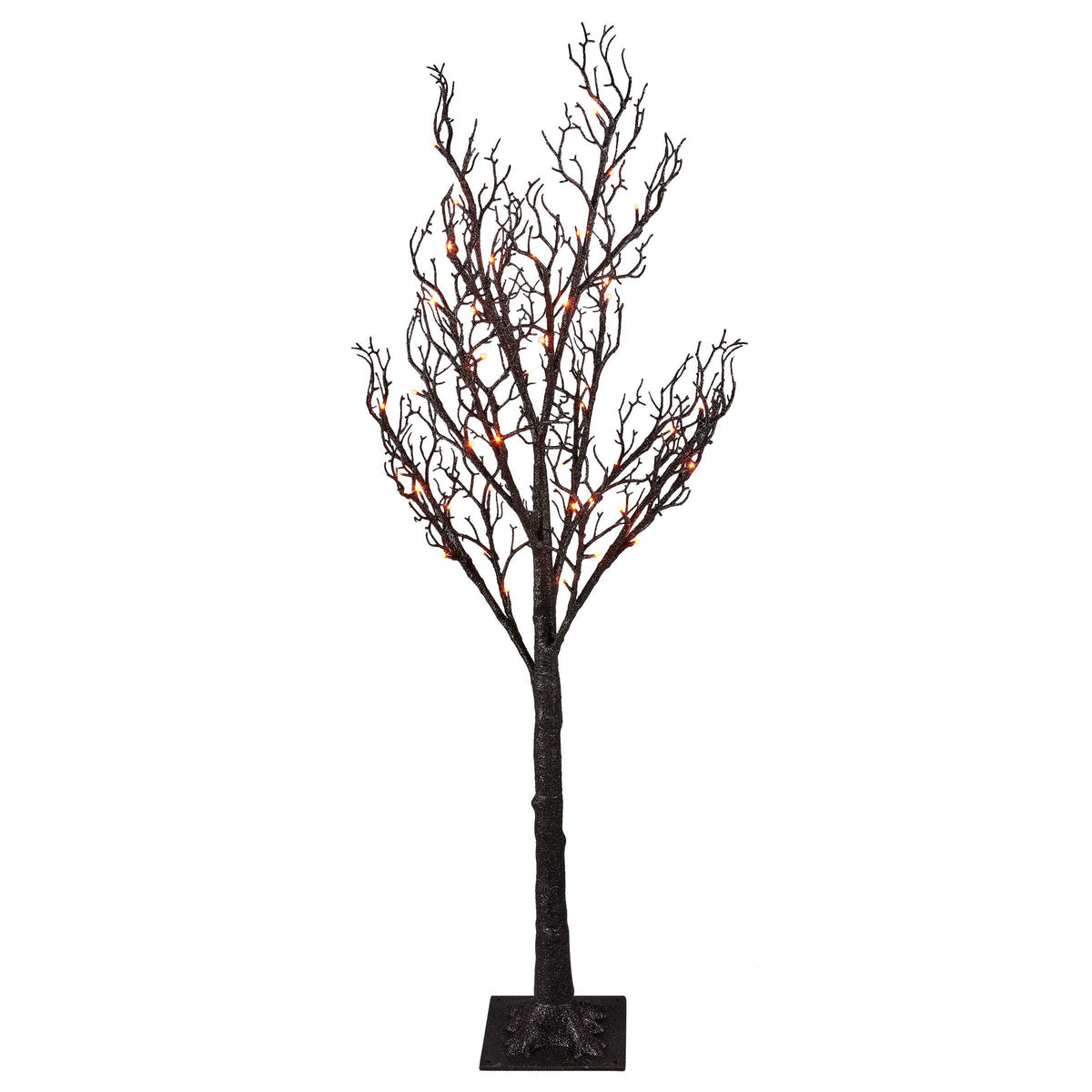 Medium Lighted Black Glitter Tree