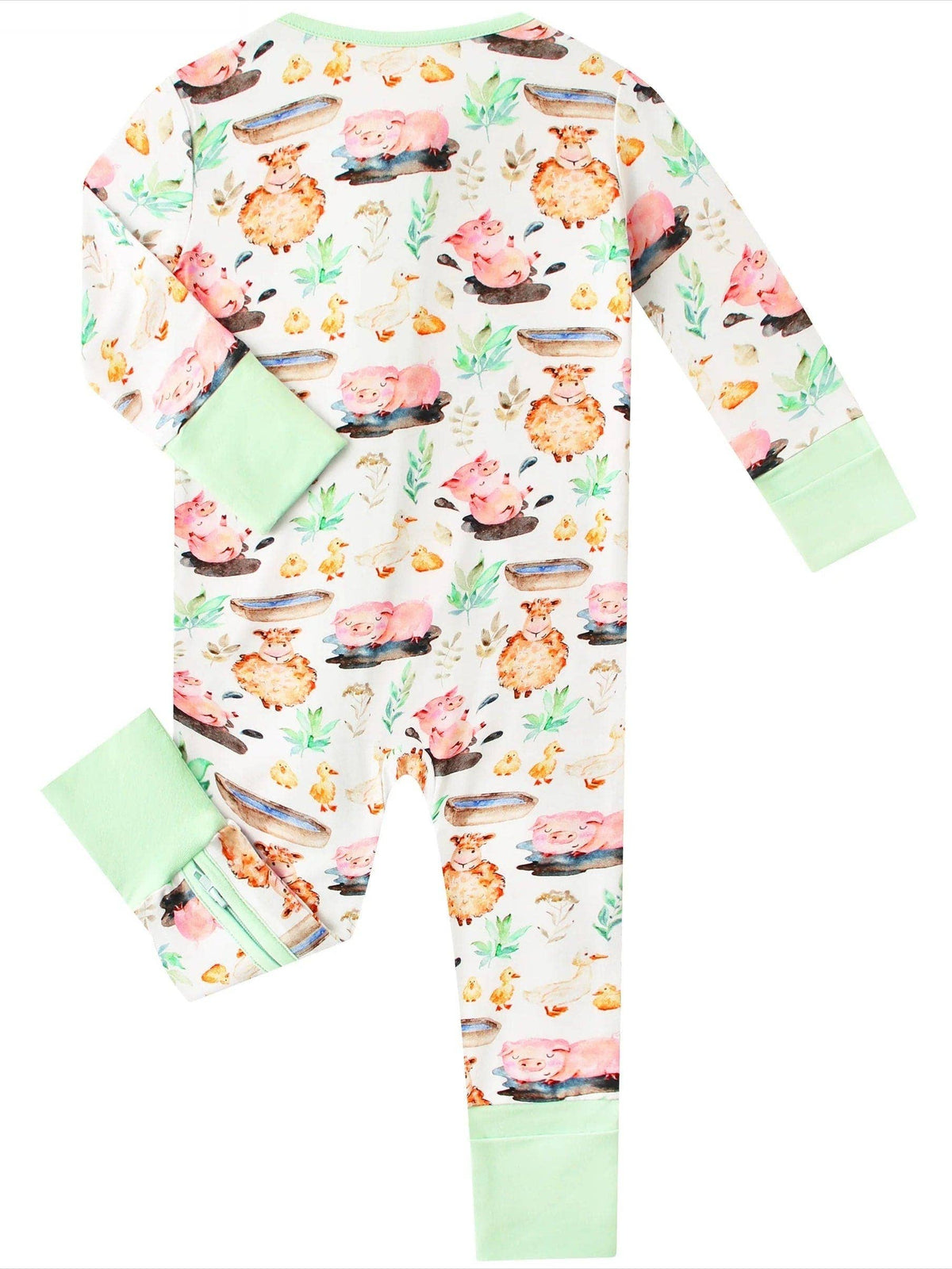 Posh TOT Farmyard Fun Bamboo Baby Convertible Zippy Romper: 6-12M