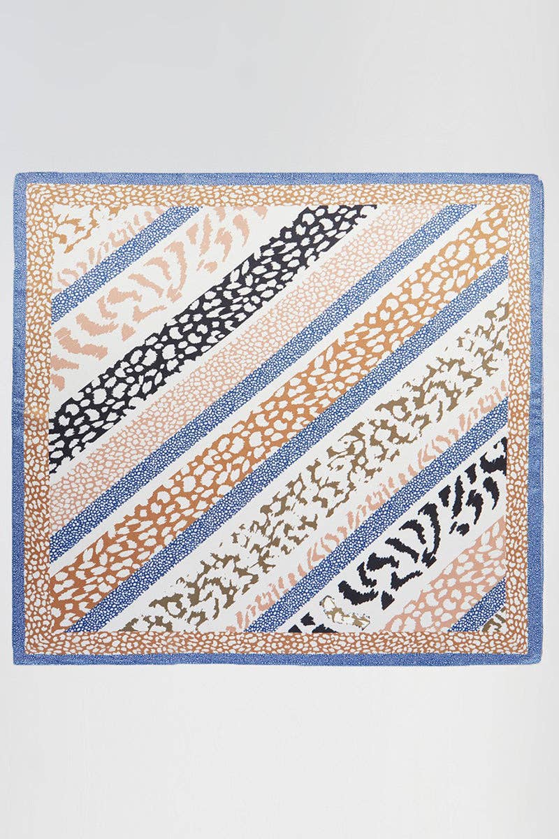 Leopard Lane Taupe Square Satin Scarf