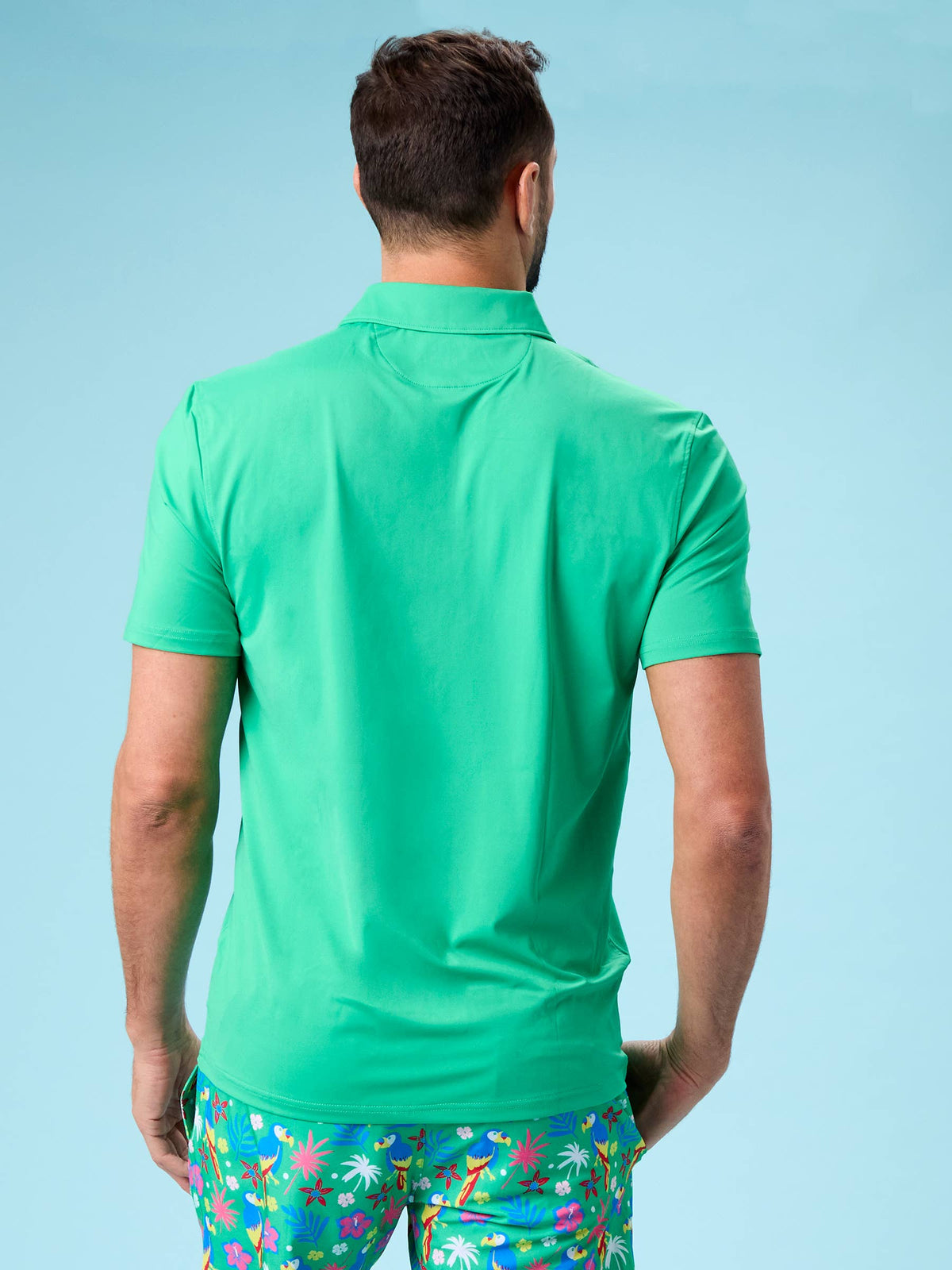 Men's Bright Green Knit Short Sleeve Performance Polo: Green / Men's L
