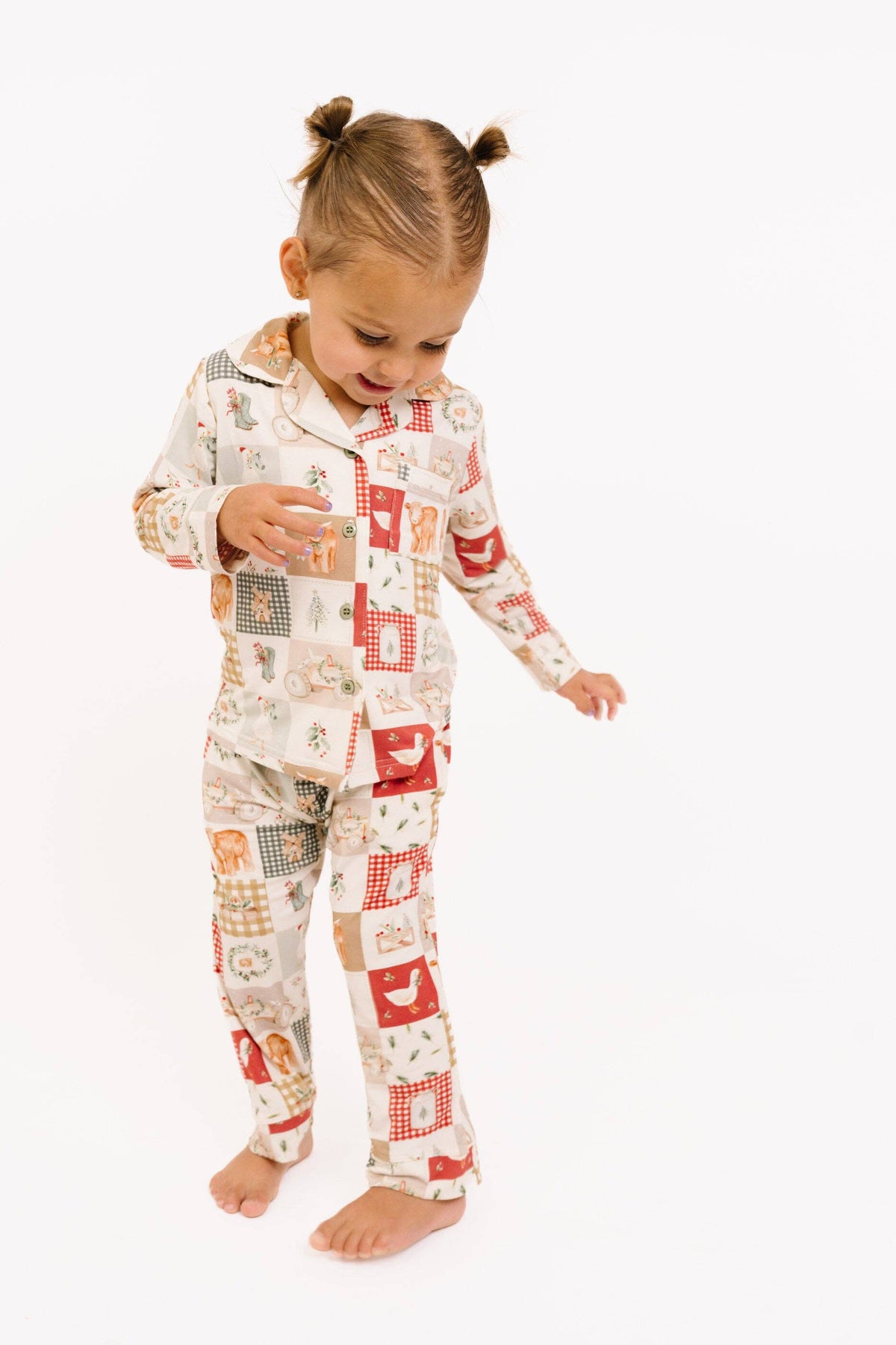 Country Christmas Kid Button Up