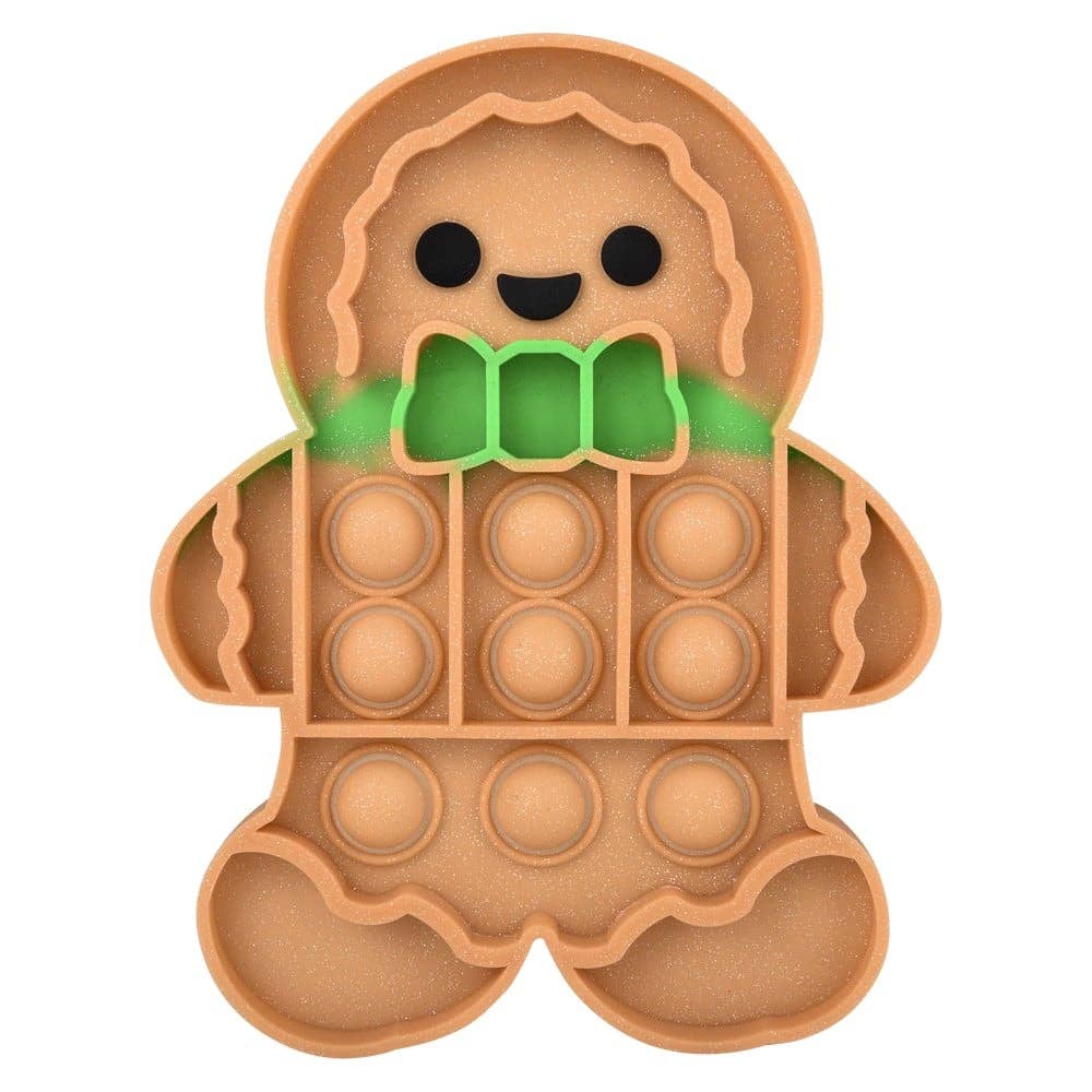 GINGERBREAD MAN GLITTER BUBBLE POPPES
