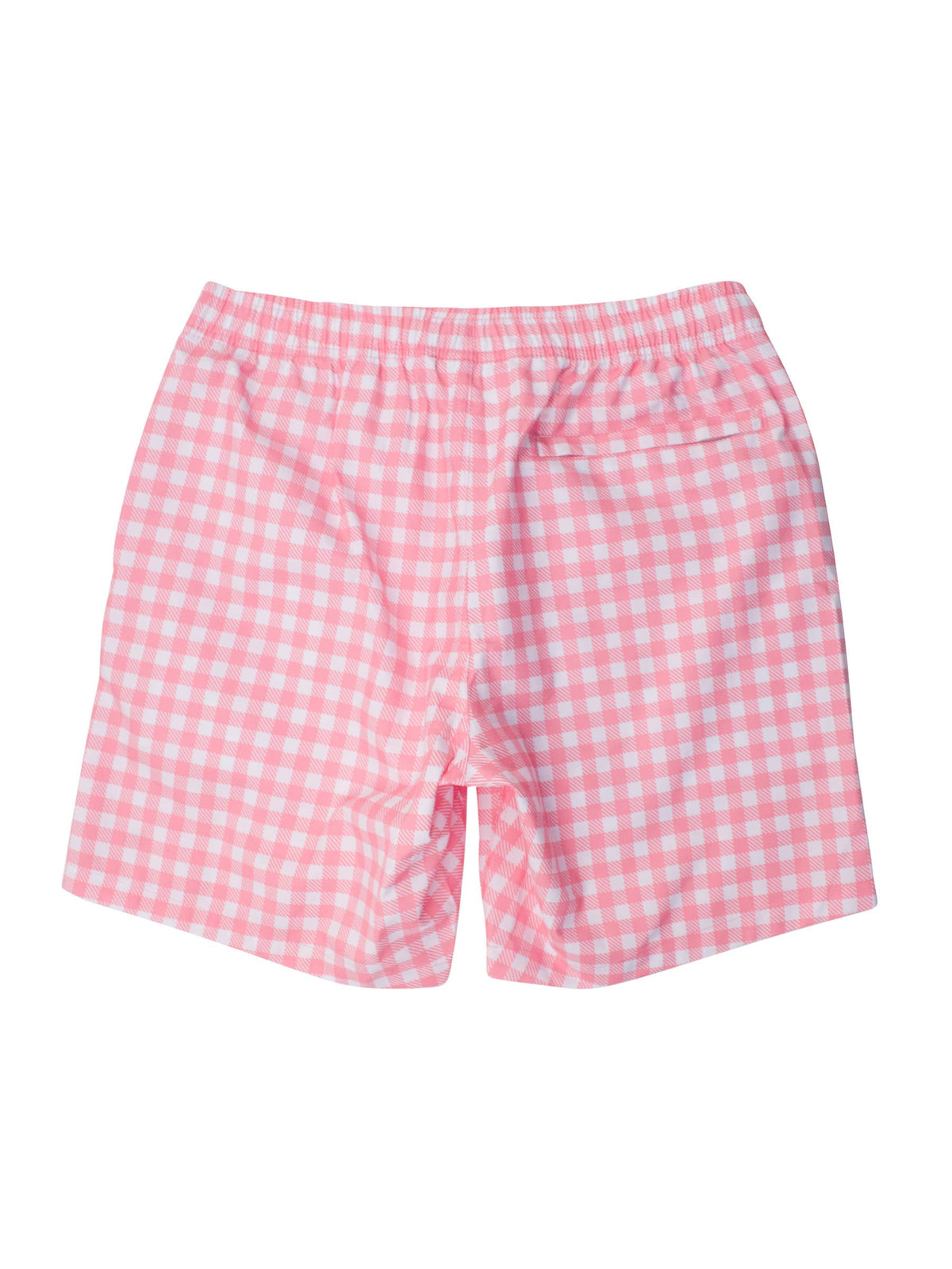 Men's Bubblegum Gingham Swim Trunks: Pink / Men's M