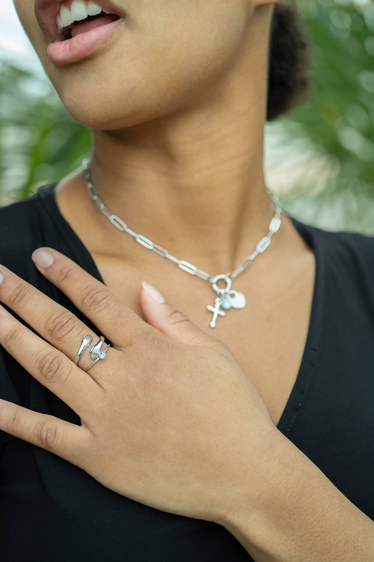 Paperclip Carabiner Charm Holder Necklace