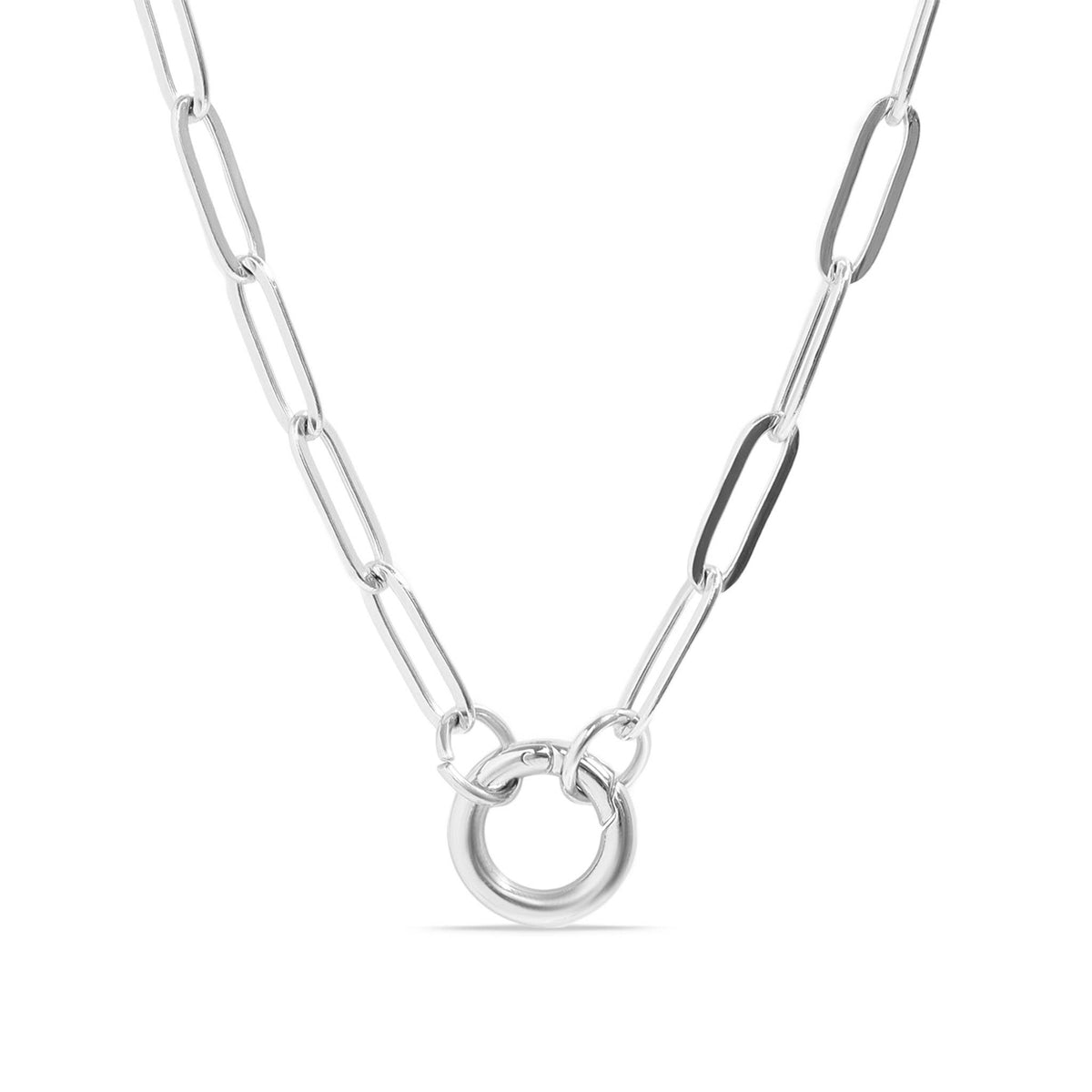 Paperclip Carabiner Charm Holder Necklace