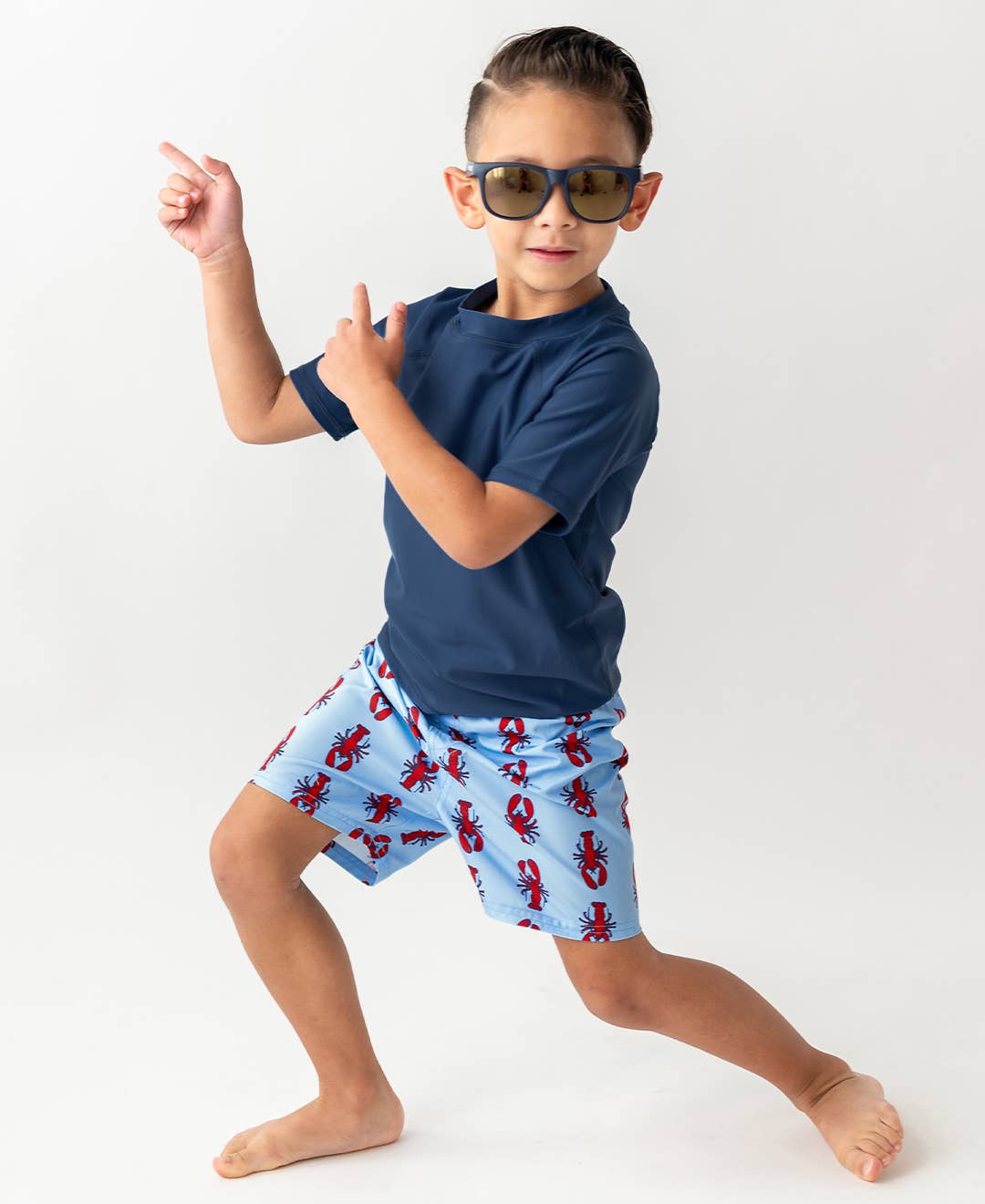 Boys My Little Lobster Swim Trunks: Blue / 4T