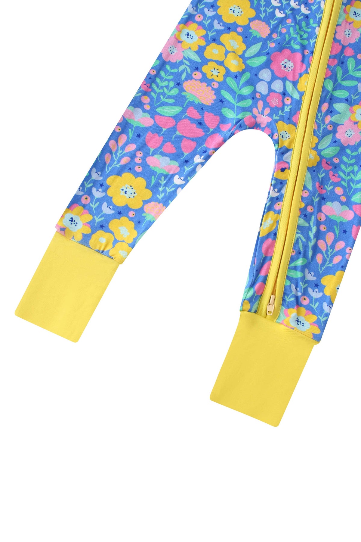 Posh TOT Sunny Blooms Bamboo Baby Convertible Zippy Romper: 6-12M