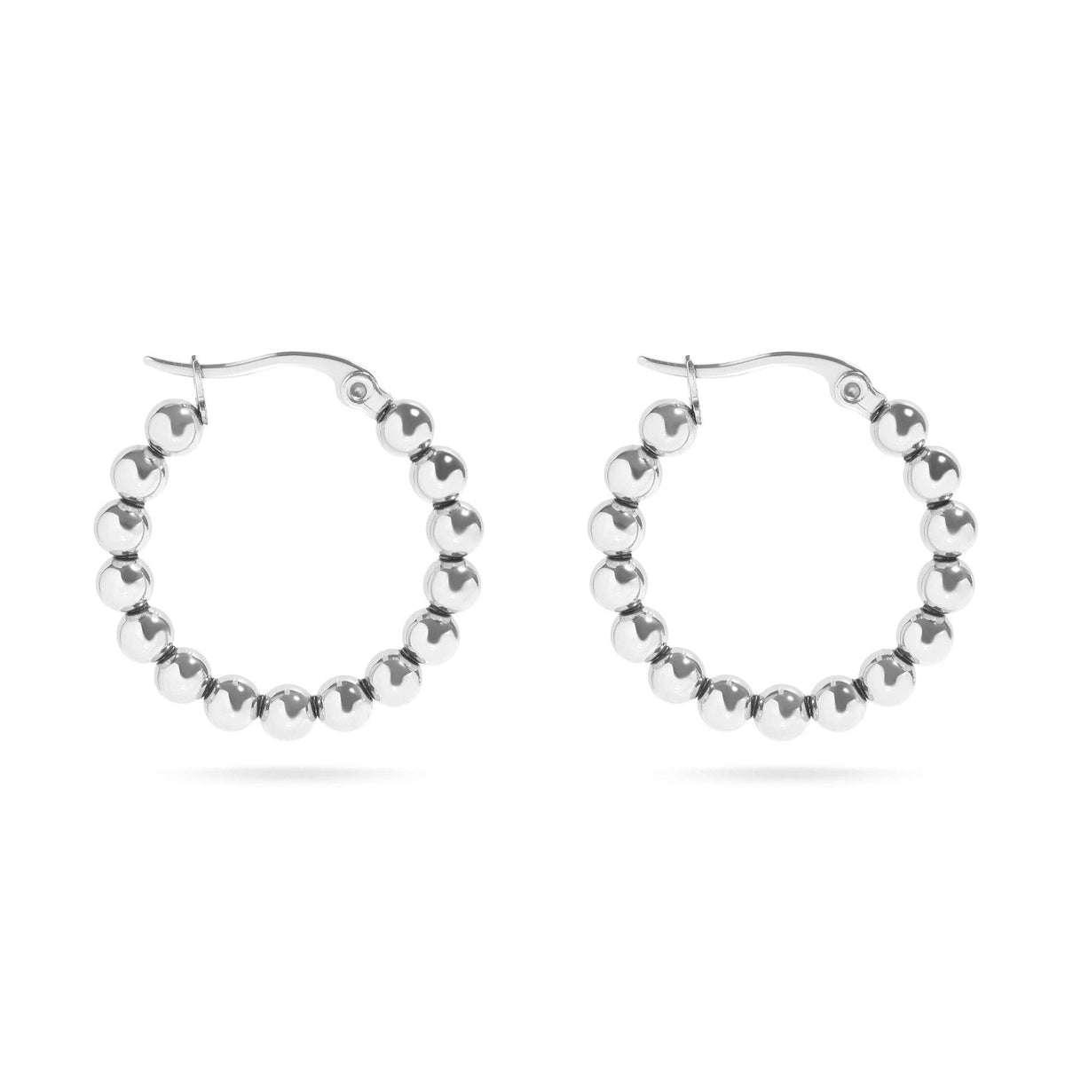 18K Gold PVD Ball Hoop Earrings
