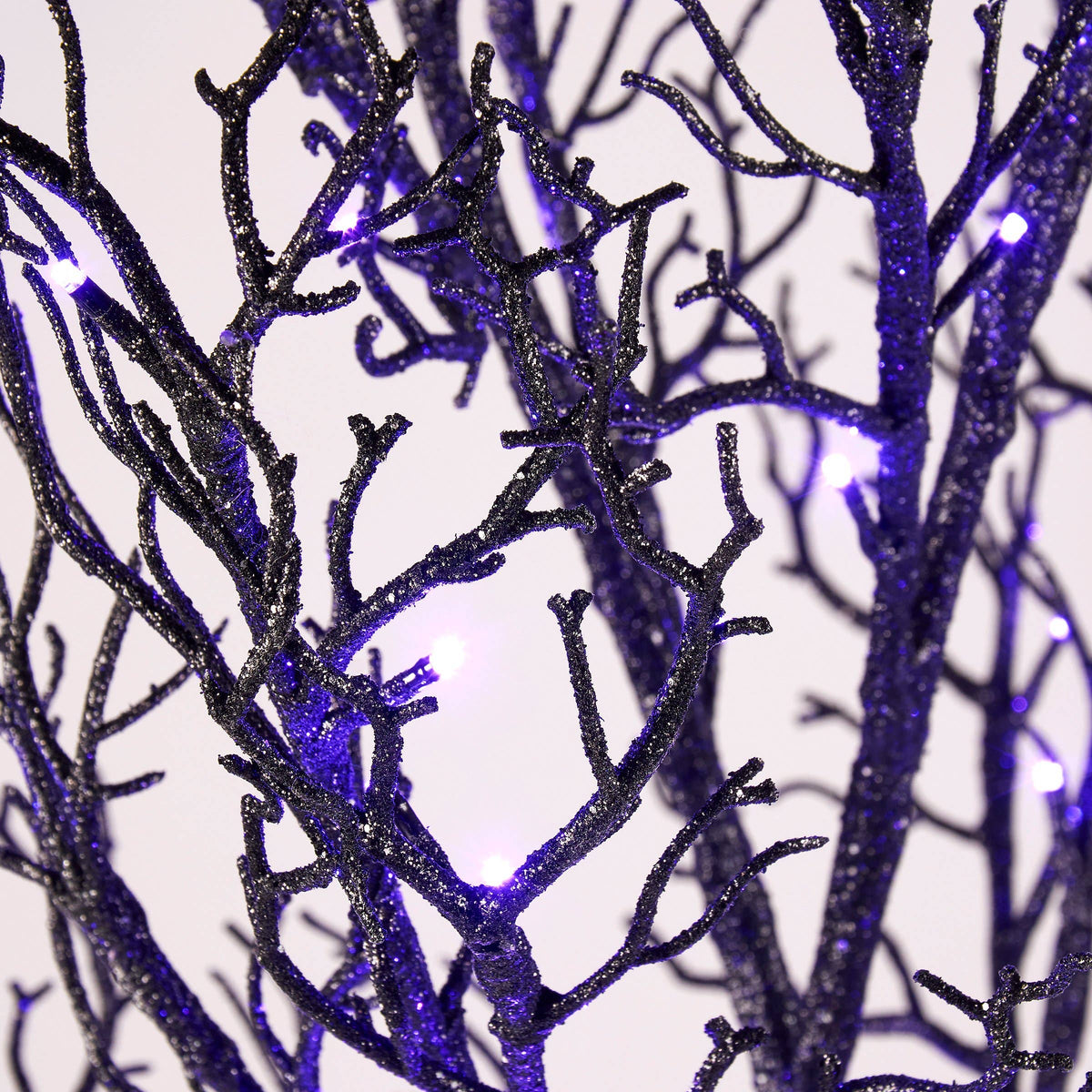 Medium Lighted Black Glitter Tree