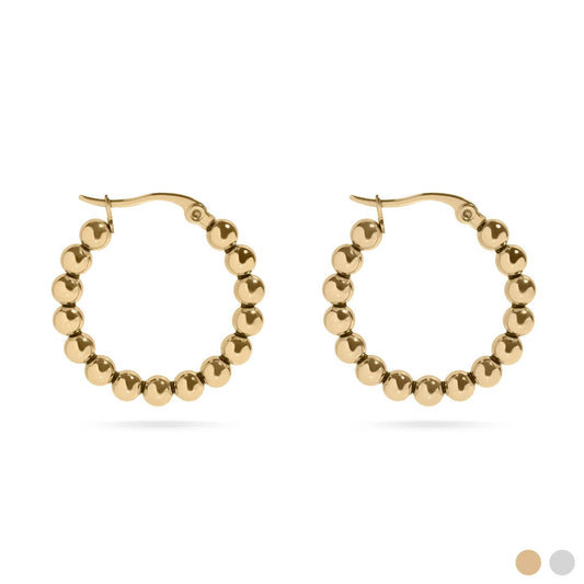 18K Gold PVD Ball Hoop Earrings