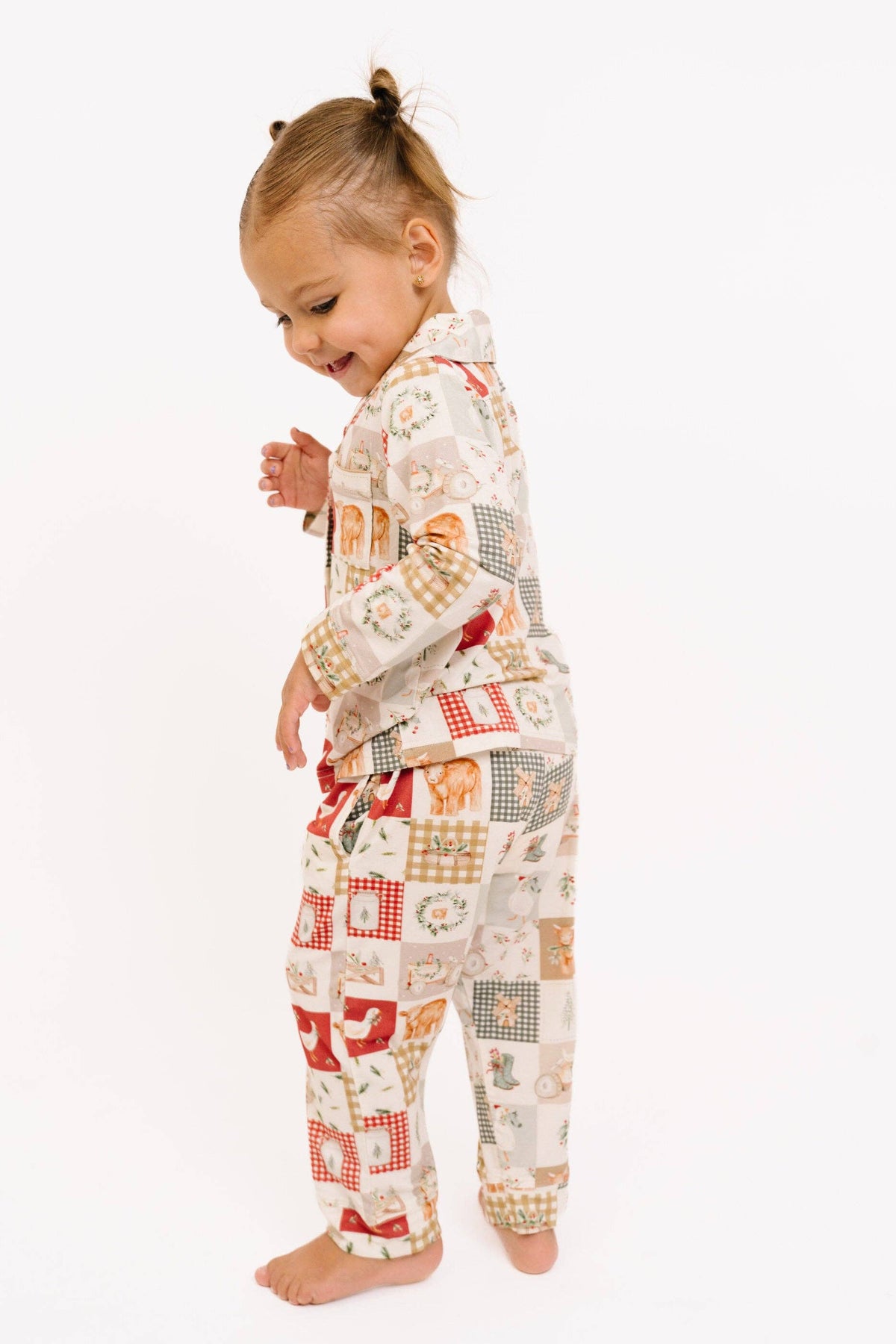 Country Christmas Kid Button Up