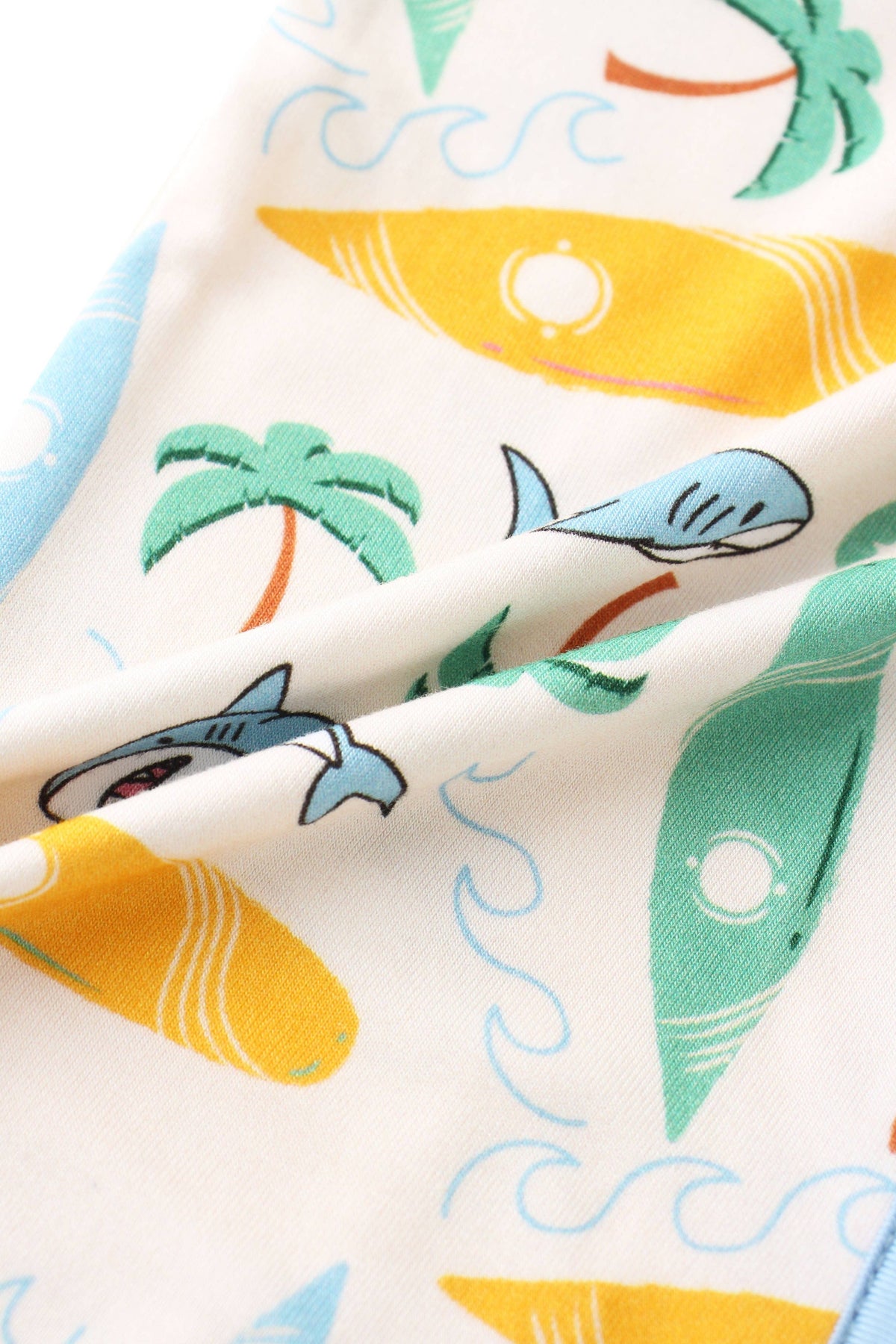 Posh TOT Surf's Up Bamboo Baby Convertible Zippy Romper: 6-12M