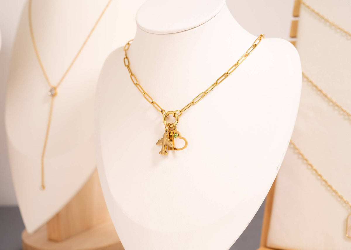 Paperclip Carabiner Charm Holder Necklace
