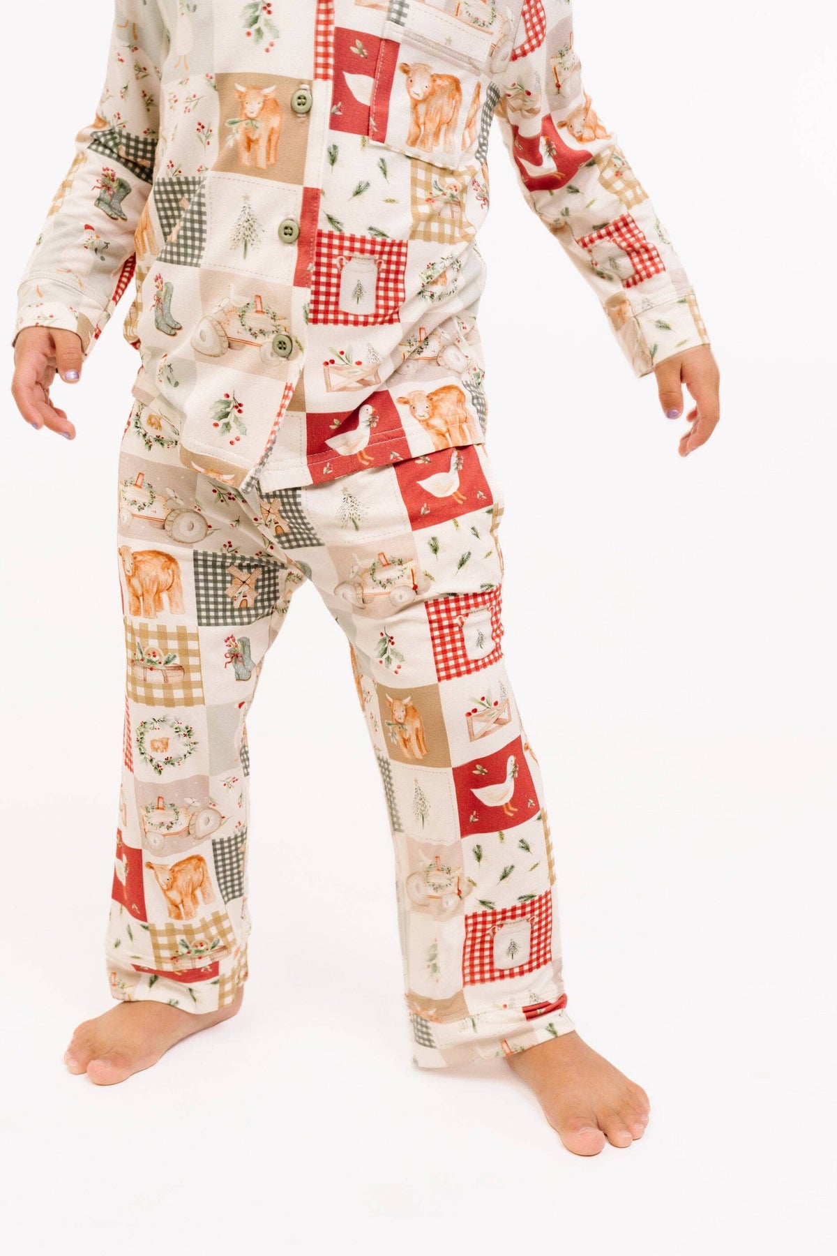 Country Christmas Kid Button Up
