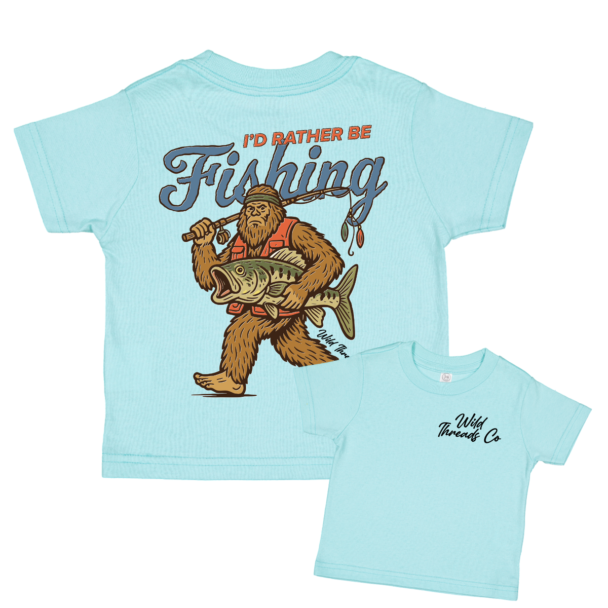 I'd Rather Be Fishing Tee: Sage / Youth-s
