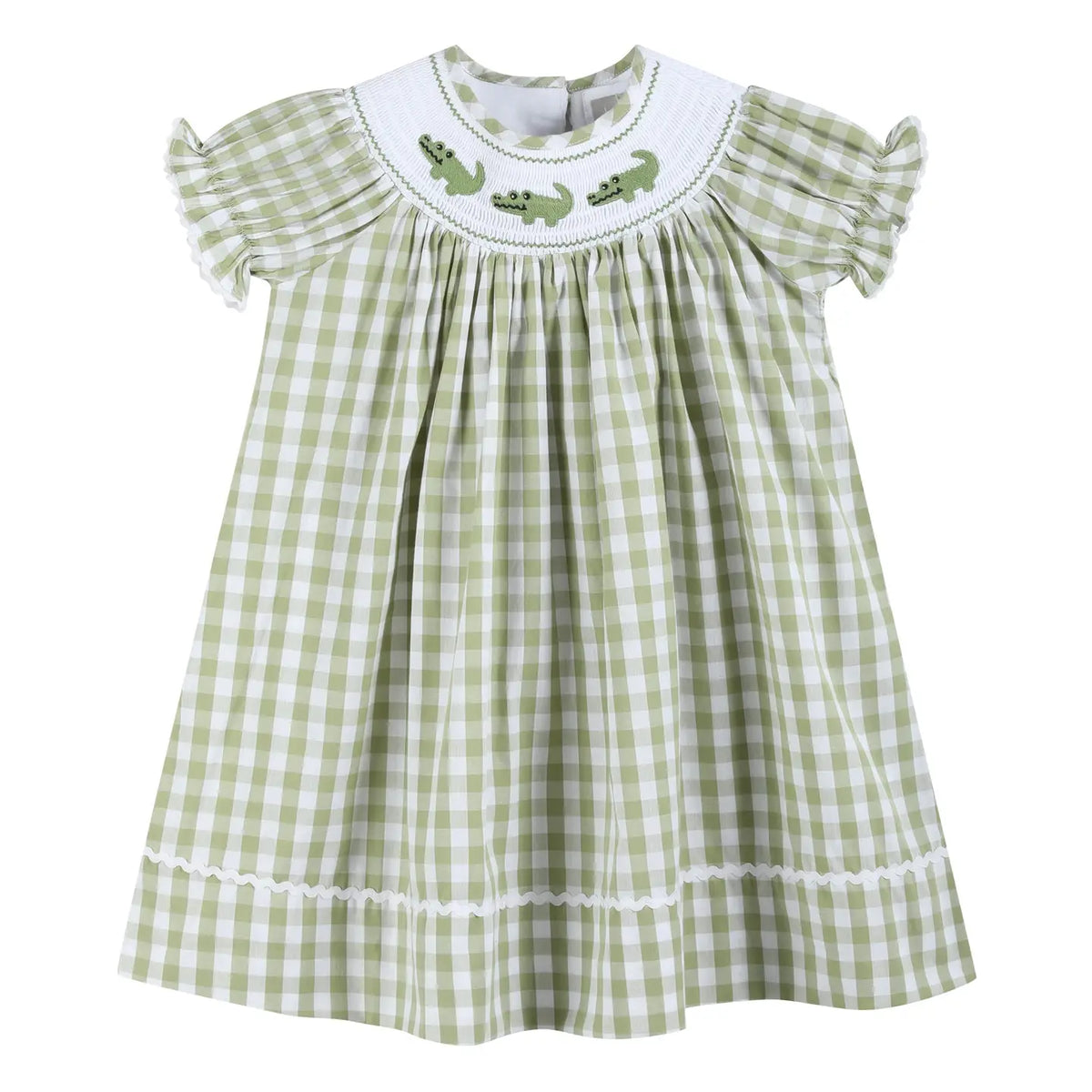 Alligator Smocked Bishop Dress