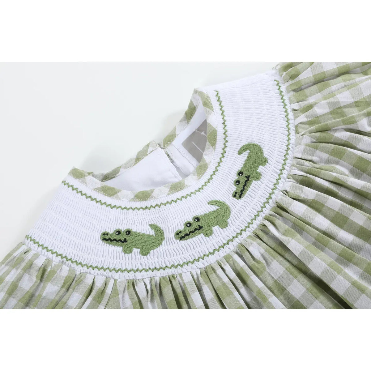 Alligator Smocked Bishop Dress