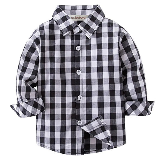 B&W Boys Plaid Shirt