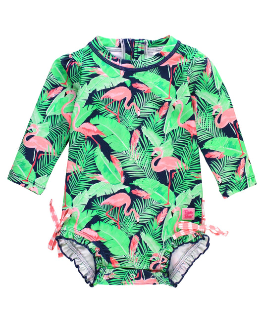 Flamingo Frenzy 1 Pc Rash Guard