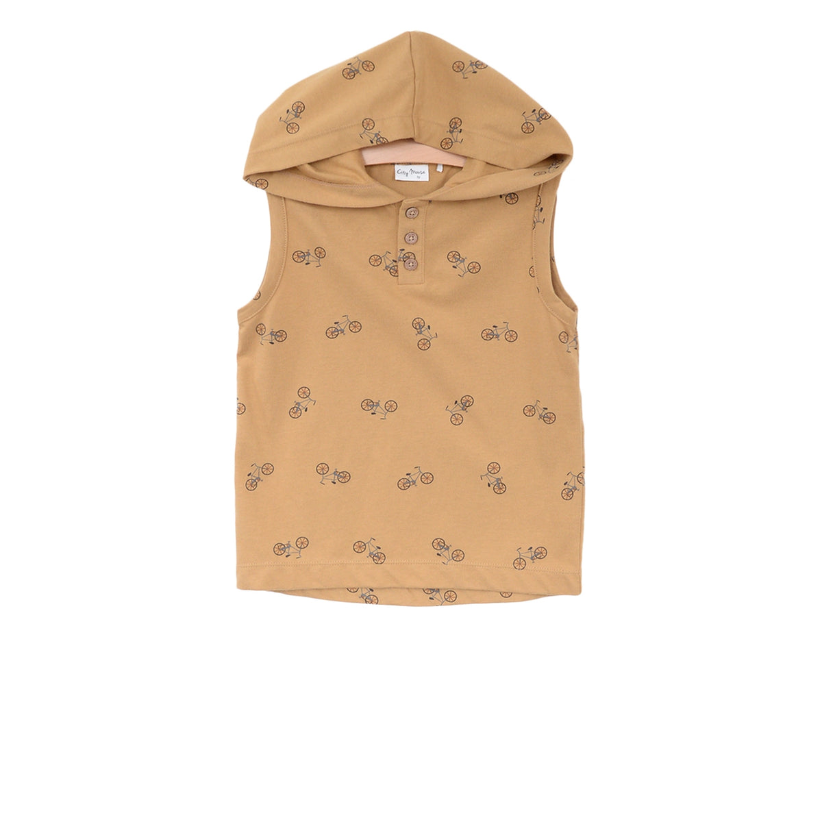 Henley Hooded Tank- Bikes- Saffron