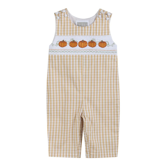 Gingham Pumpkin Overalls