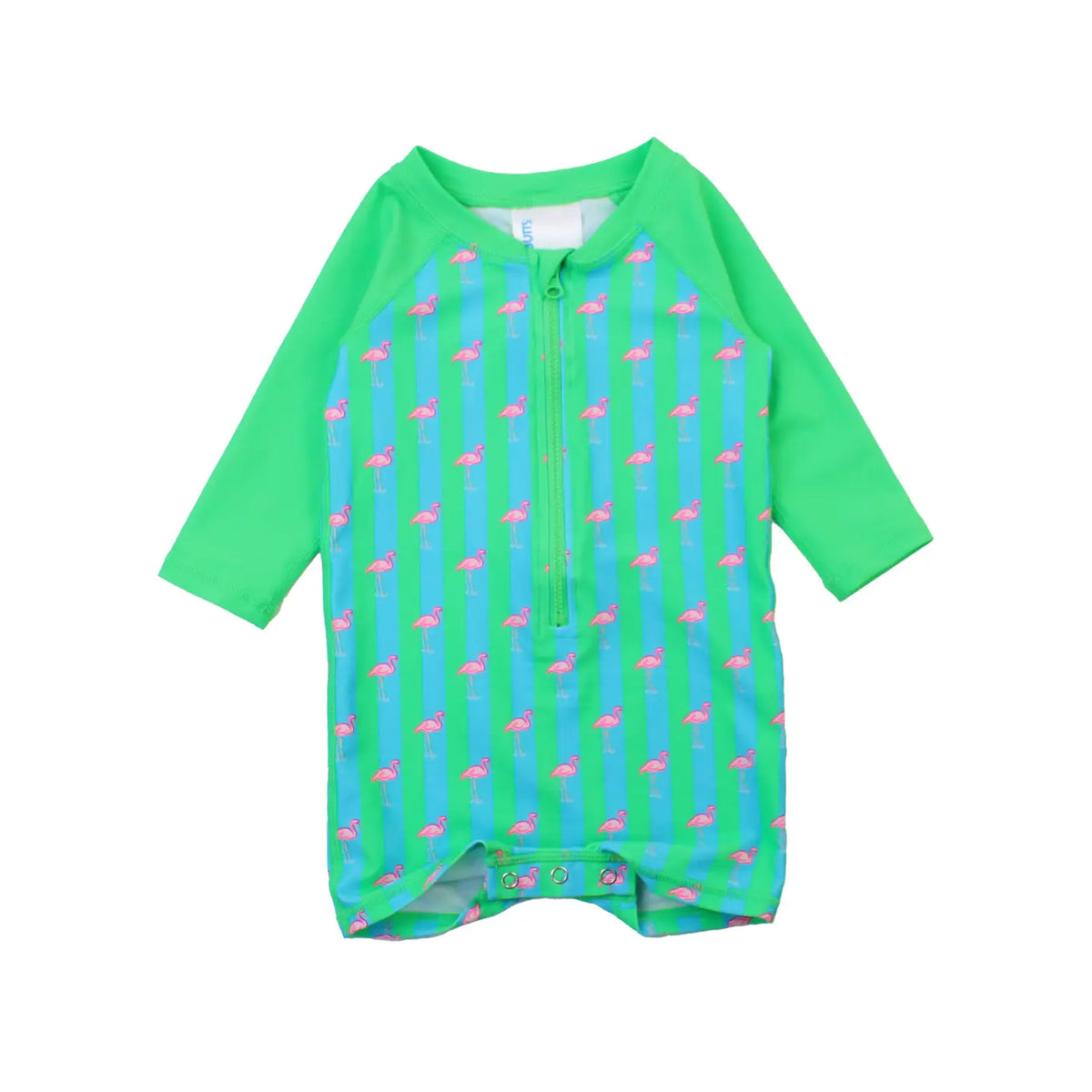 Neon Flamingo Stripe Rash Guard
