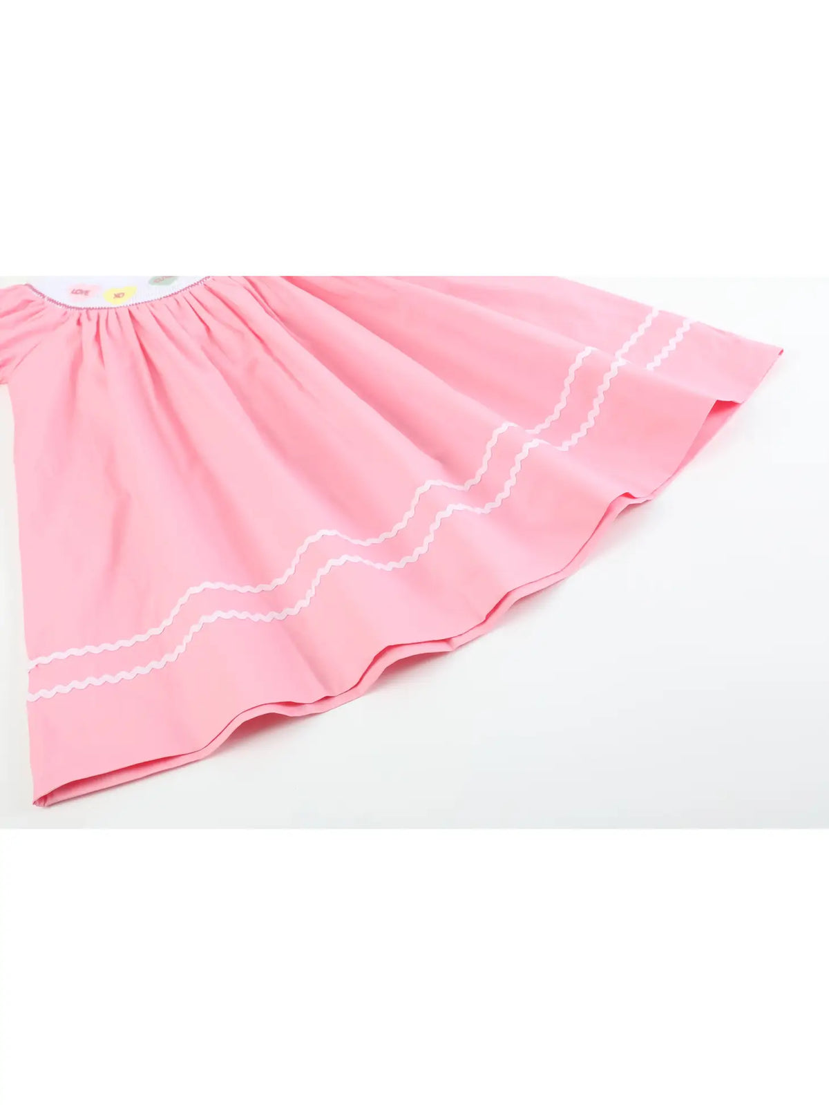 Pink Candy Heart Valentine's Smocked Bishop Dress
