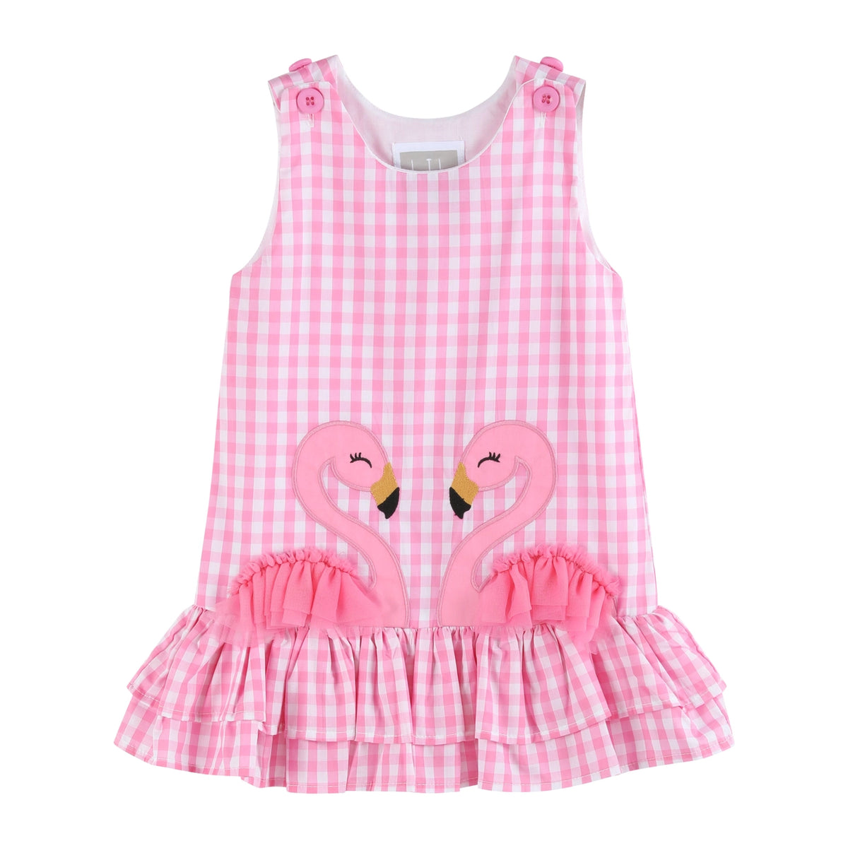 Flamingo Tulle Ruffle Dress