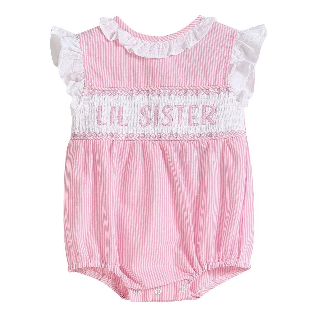 Pink Lil Sister Smocked Romper