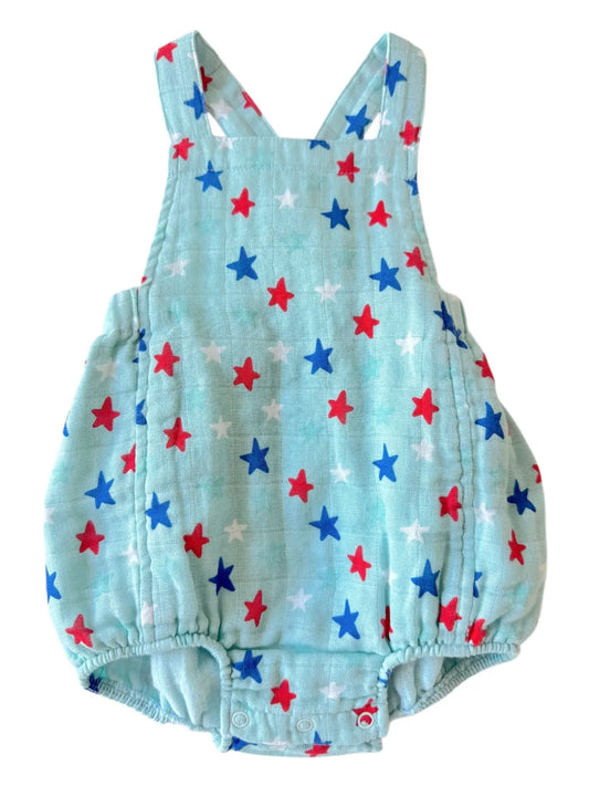 Splendid Stars Blue / Muslin Retro Sunsuit