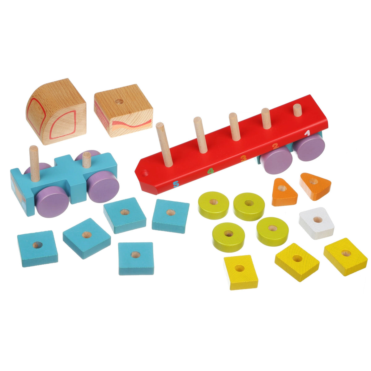 Wooden Truck with Geometric Figures