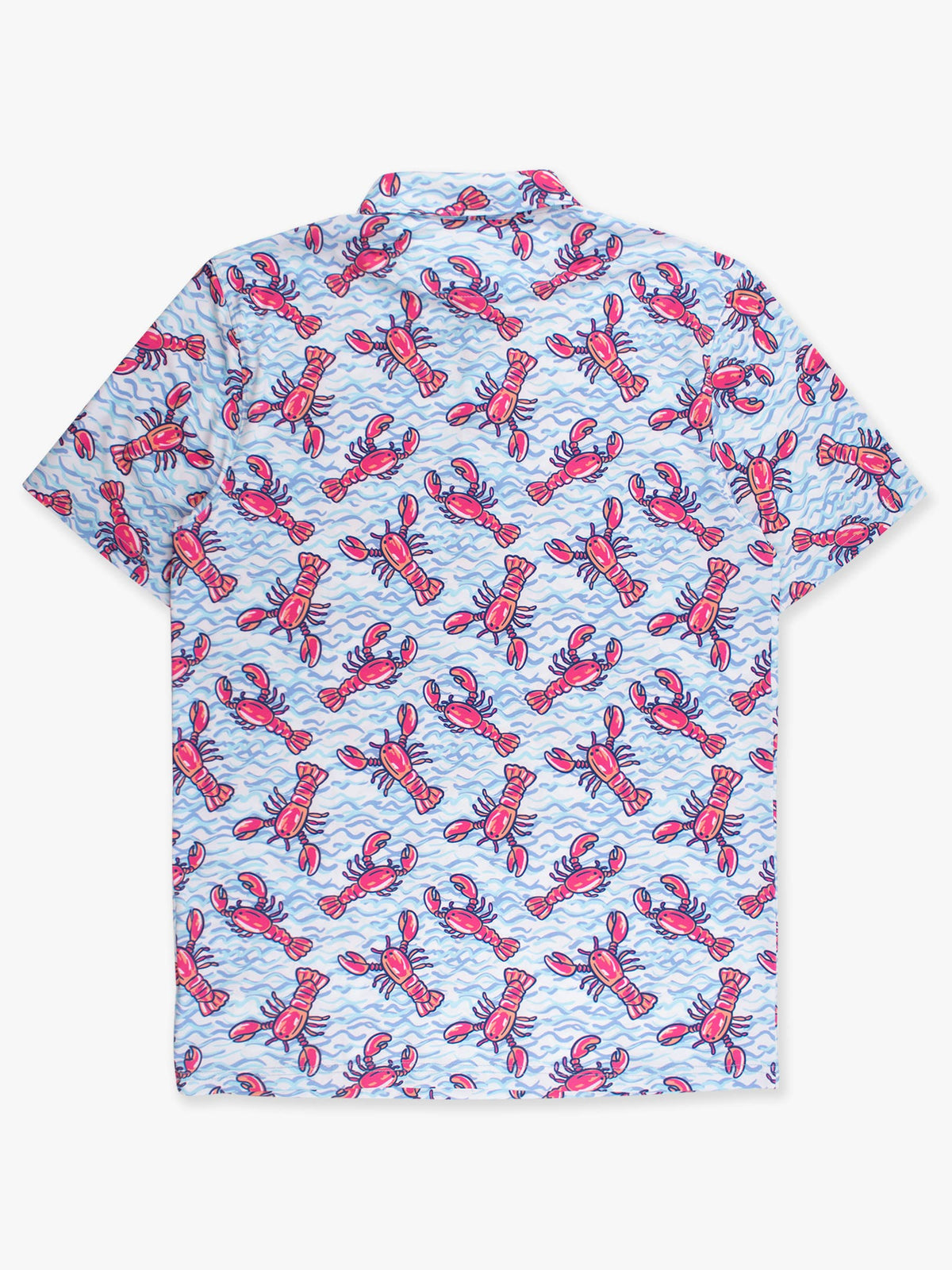 Men's Blue Lobster Lagoon Knit Short Sleeve Performance Polo: Blue / Men's XXL