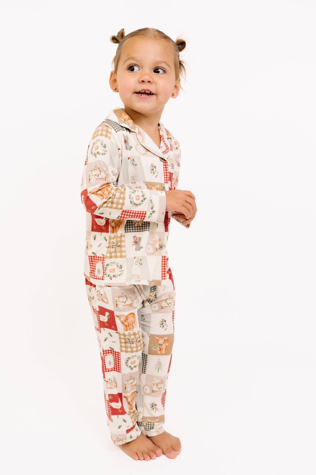 Country Christmas Kid Button Up